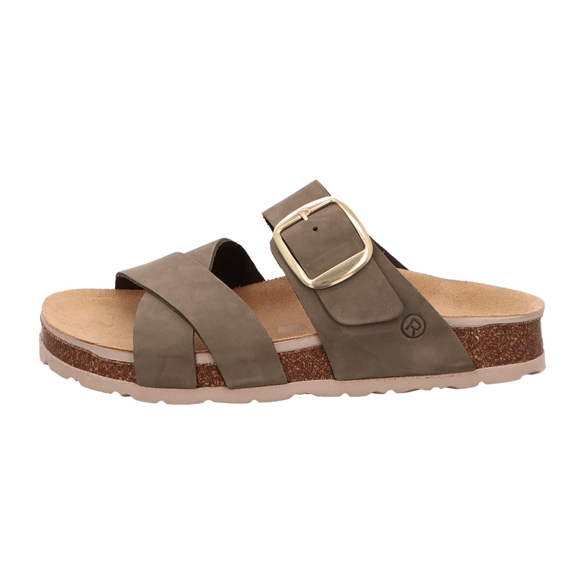 Rohde Elba Women's Olive Nubuck Leather Sandals with Adjustable Strap