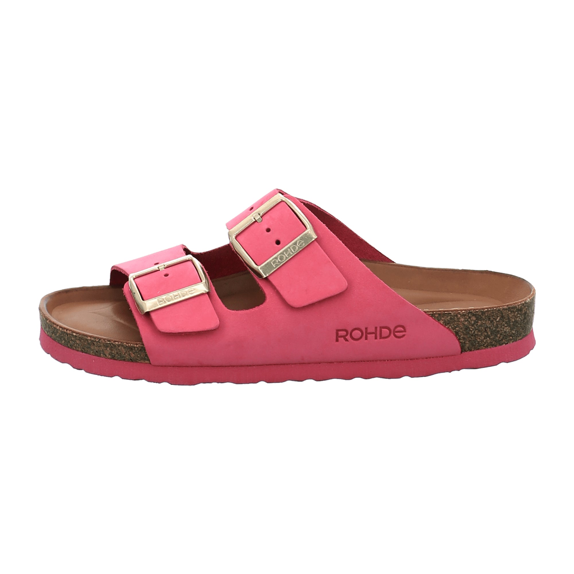 Rohde Alba Women's Pink Nubuck Leather Sandals with Adjustable Strap