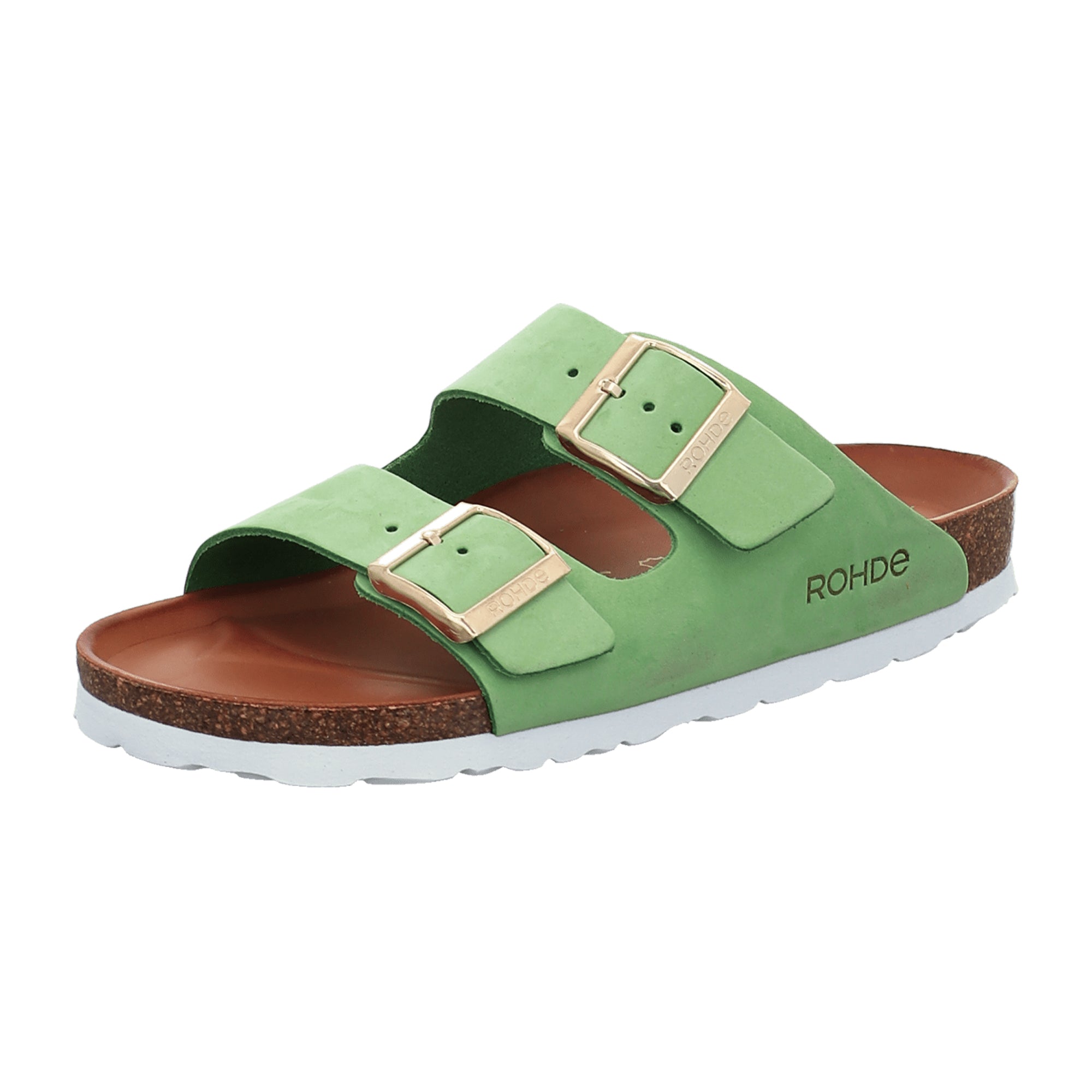 Rohde Kiwi Green Women's Nubuck Leather Sandals Open Toe Adjustable Strap