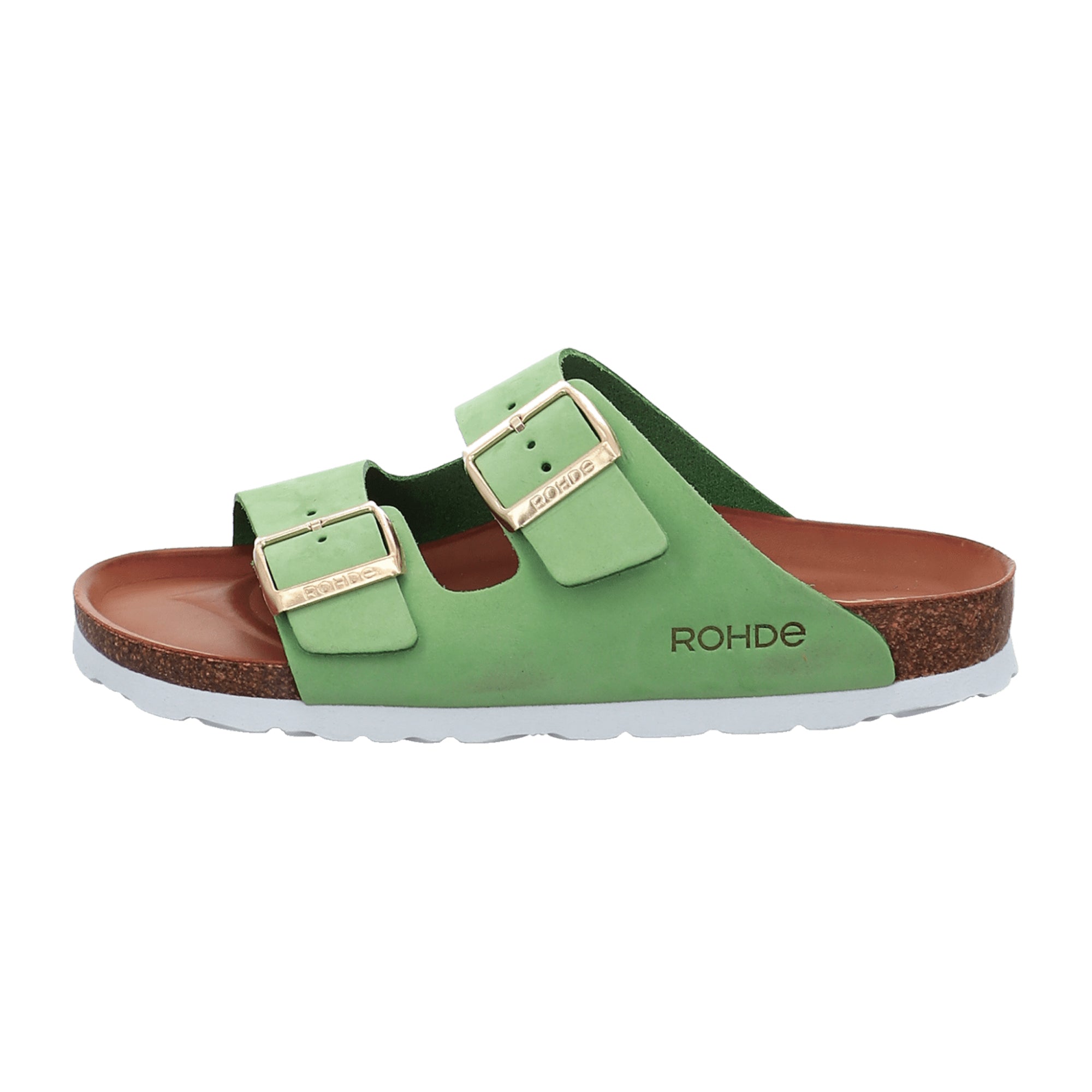 Rohde Kiwi Green Women's Nubuck Leather Sandals Open Toe Adjustable Strap