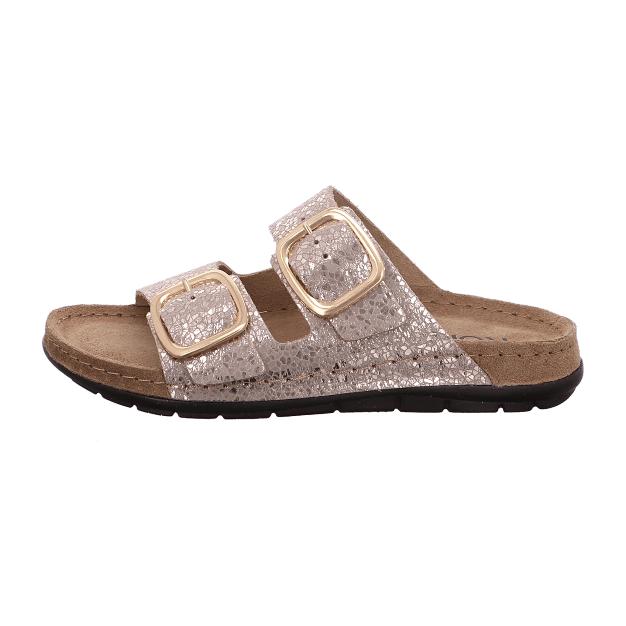 Rohde Comfortable Women's Gold Leather Sandals Flat Sole Normal Width