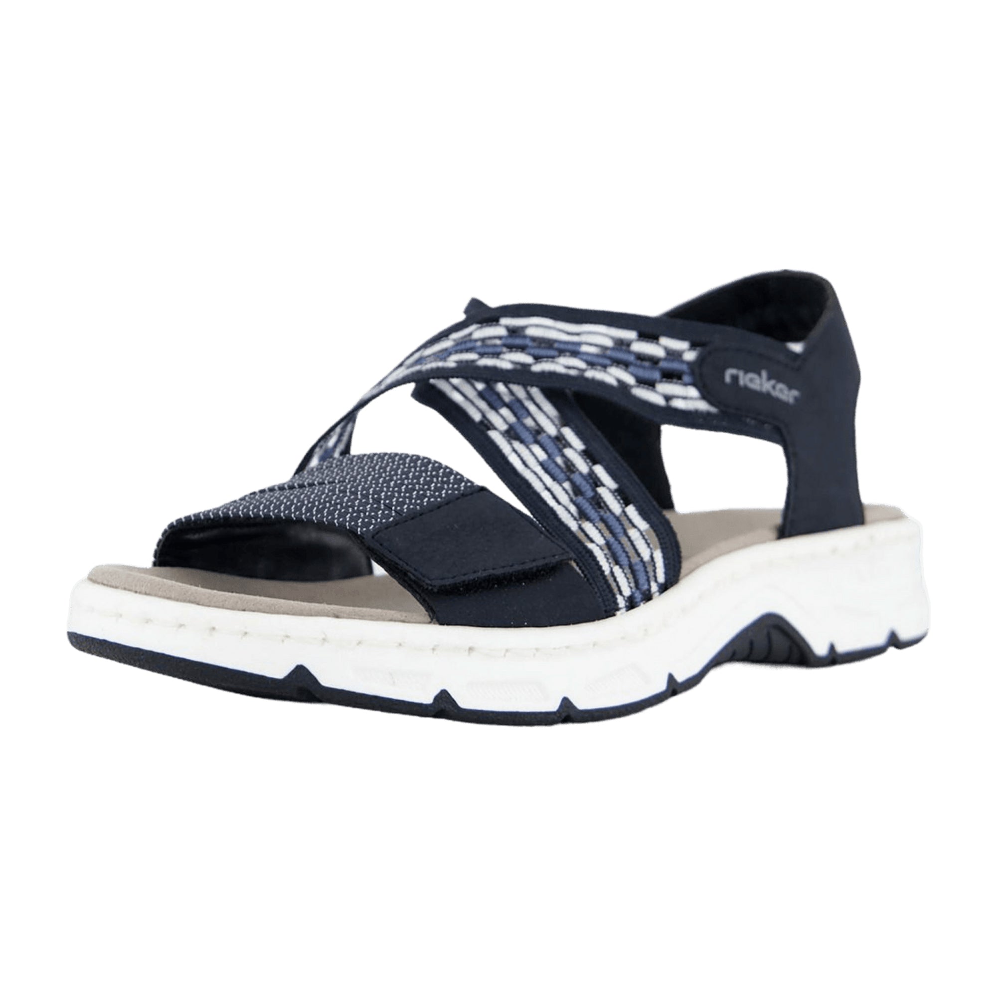 Rieker FSK Women's Blue Sandals Flat Heel Synthetic Leather Textile Lining