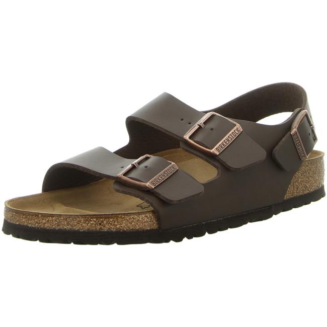 Birkenstock Milano Sandals Ankle Strap Slingback Slipper Birko Flor darkbrown regular - Bartel-Shop