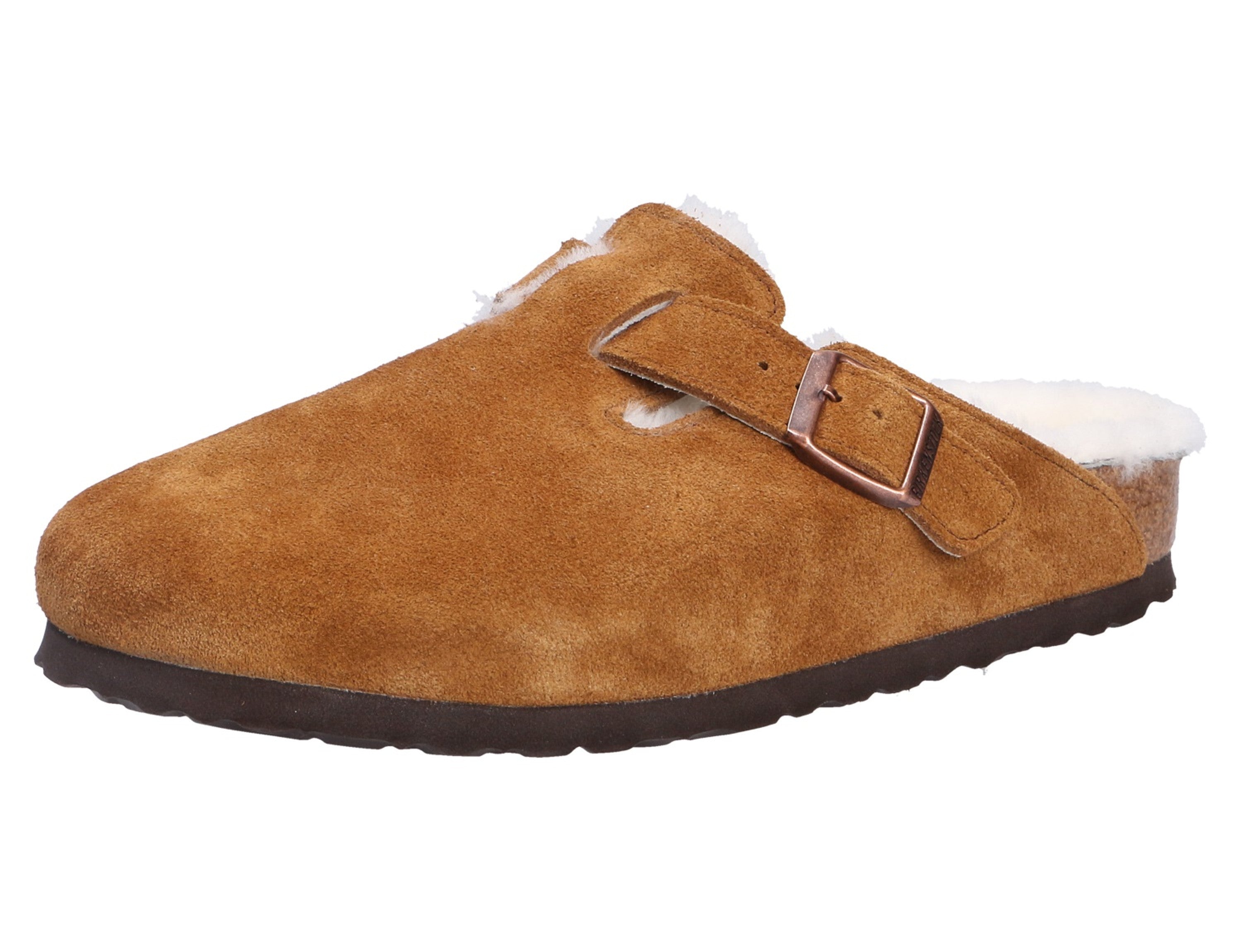 Birkenstock Boston Slippers Clogs Mules Slip On Casual VL Mink Lambskin Leather - Bartel-Shop
