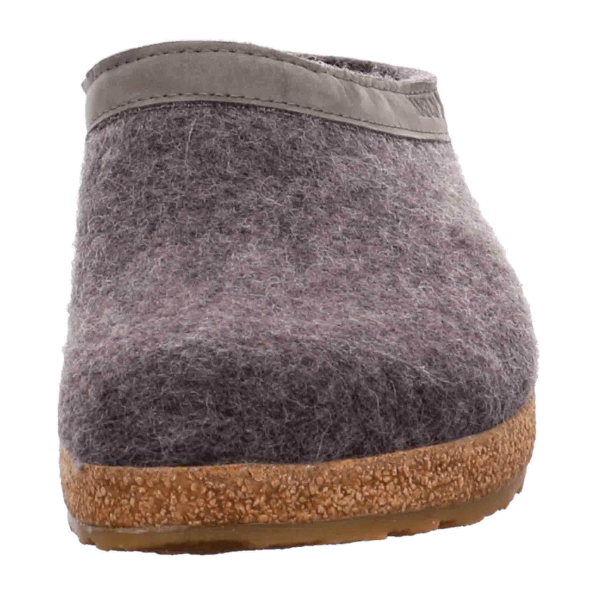 Haflinger Grizzly Torben Men's Slippers - Durable Wool, Stylish Gray