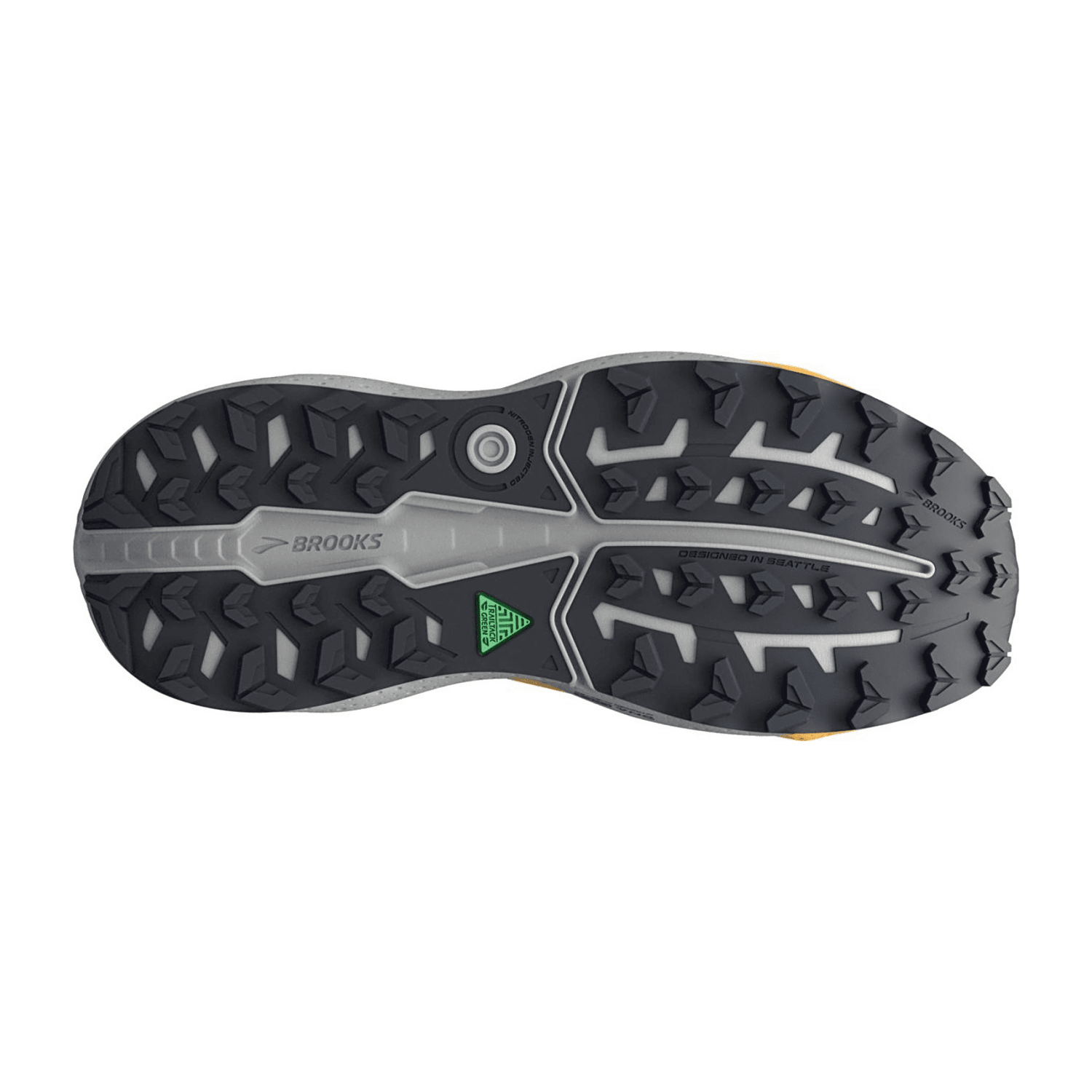 Brooks Caldera 7 Men's Running Shoes in Grey, Lace-Up Closure, Breathable Mesh Upper with Cotton-Blend Textile Lining, Durable Rubber Outsole