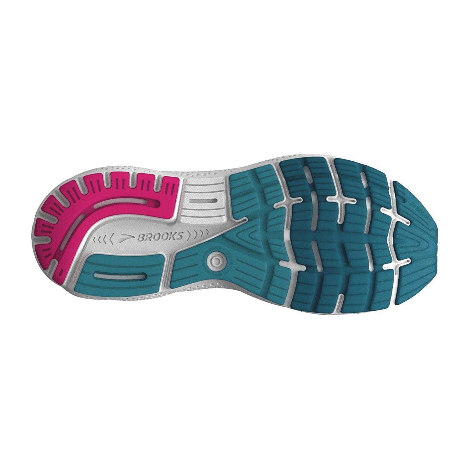 Brooks Ghost 16 Women's Running Shoes in Blue Pink Moroccan Blue - Textile Upper