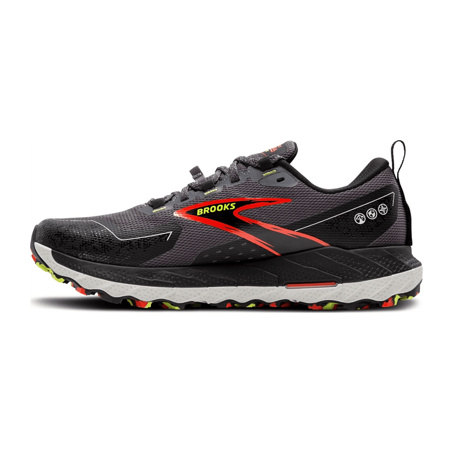 Brooks Men's Cascadia 18 GTX Trail Running Shoes Waterproof Blackened Pearl/Black/Tomato