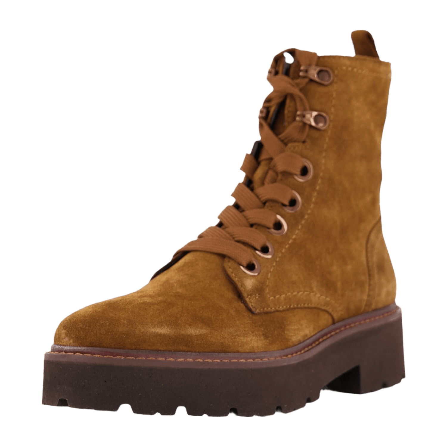 ARA BOLOGNA Women's Velour Leather Boots in Brown with Round Toe and Pull-On Closure Classic Boots