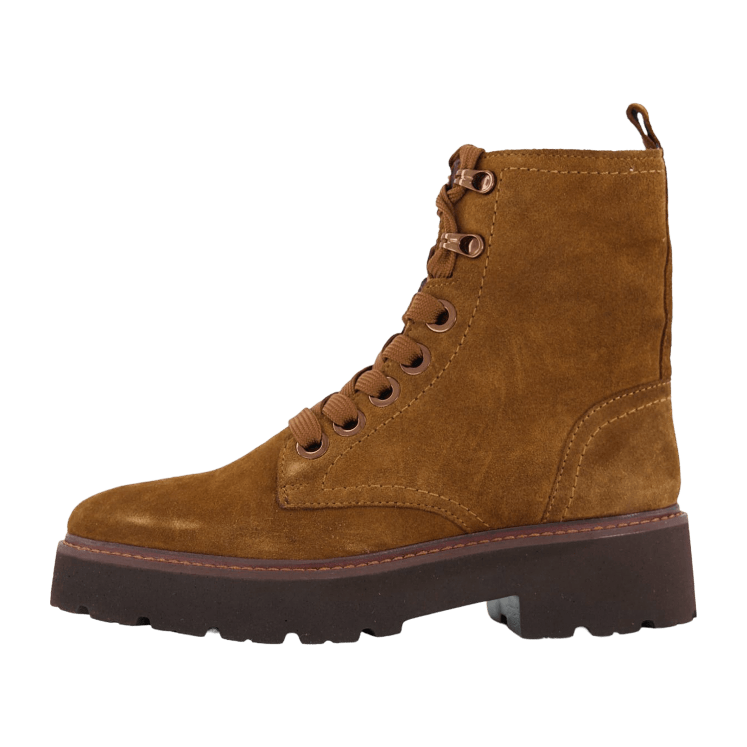 ARA BOLOGNA Women's Velour Leather Boots in Brown with Round Toe and Pull-On Closure Classic Boots