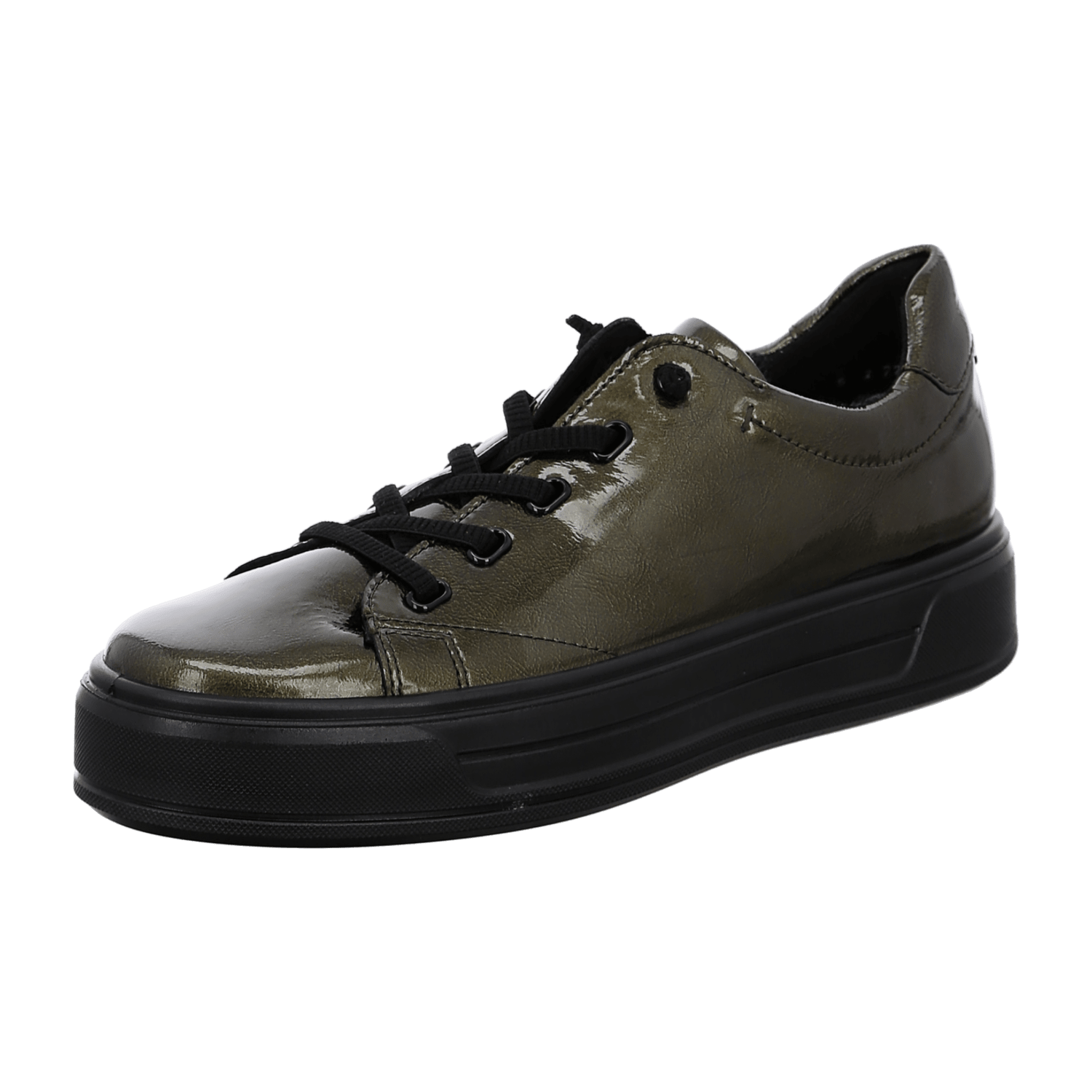 ARA Women's Canberra Patent Leather Lace-Up Sneakers in Green - Bartel-Shop