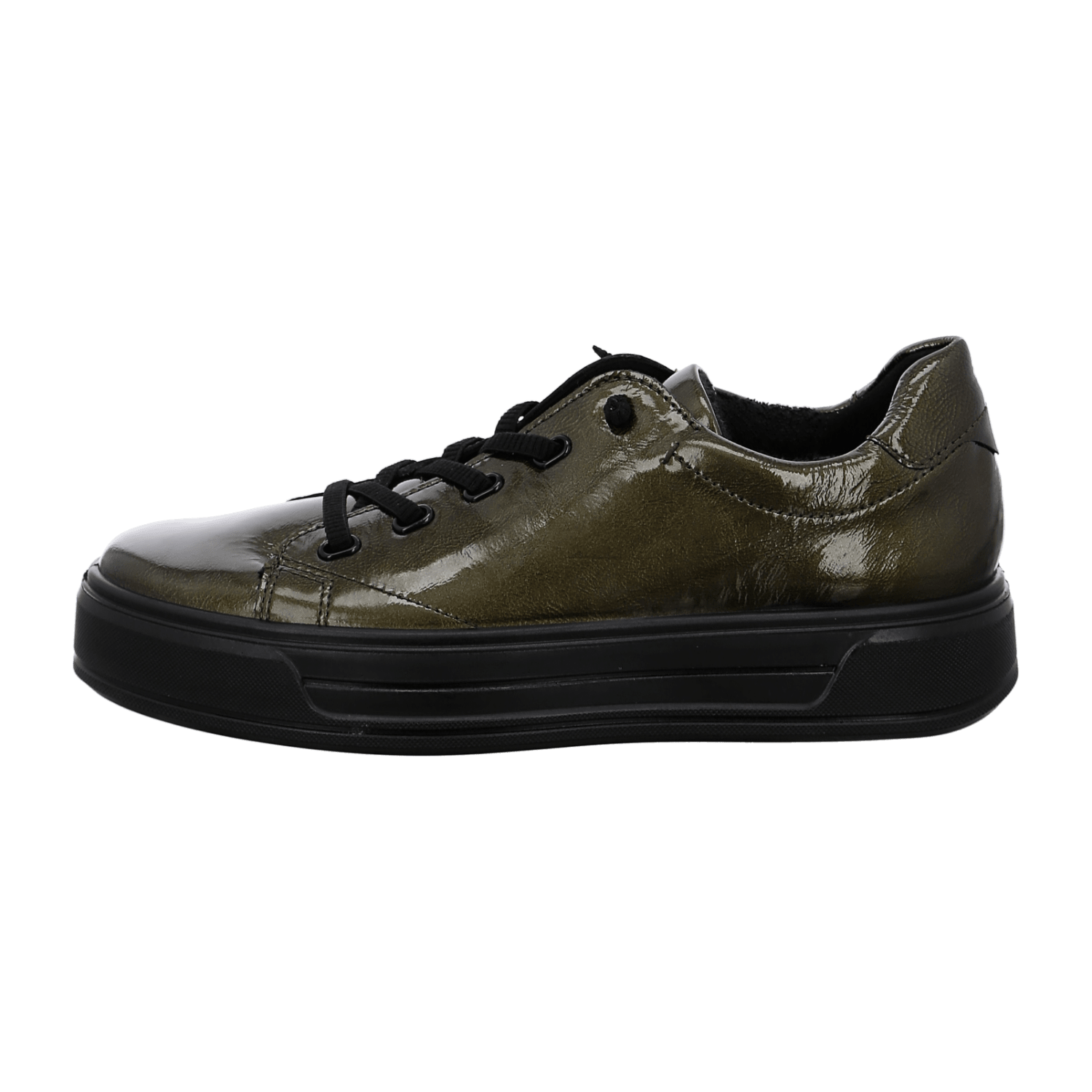 ARA Women's Canberra Patent Leather Lace-Up Sneakers in Green - Bartel-Shop