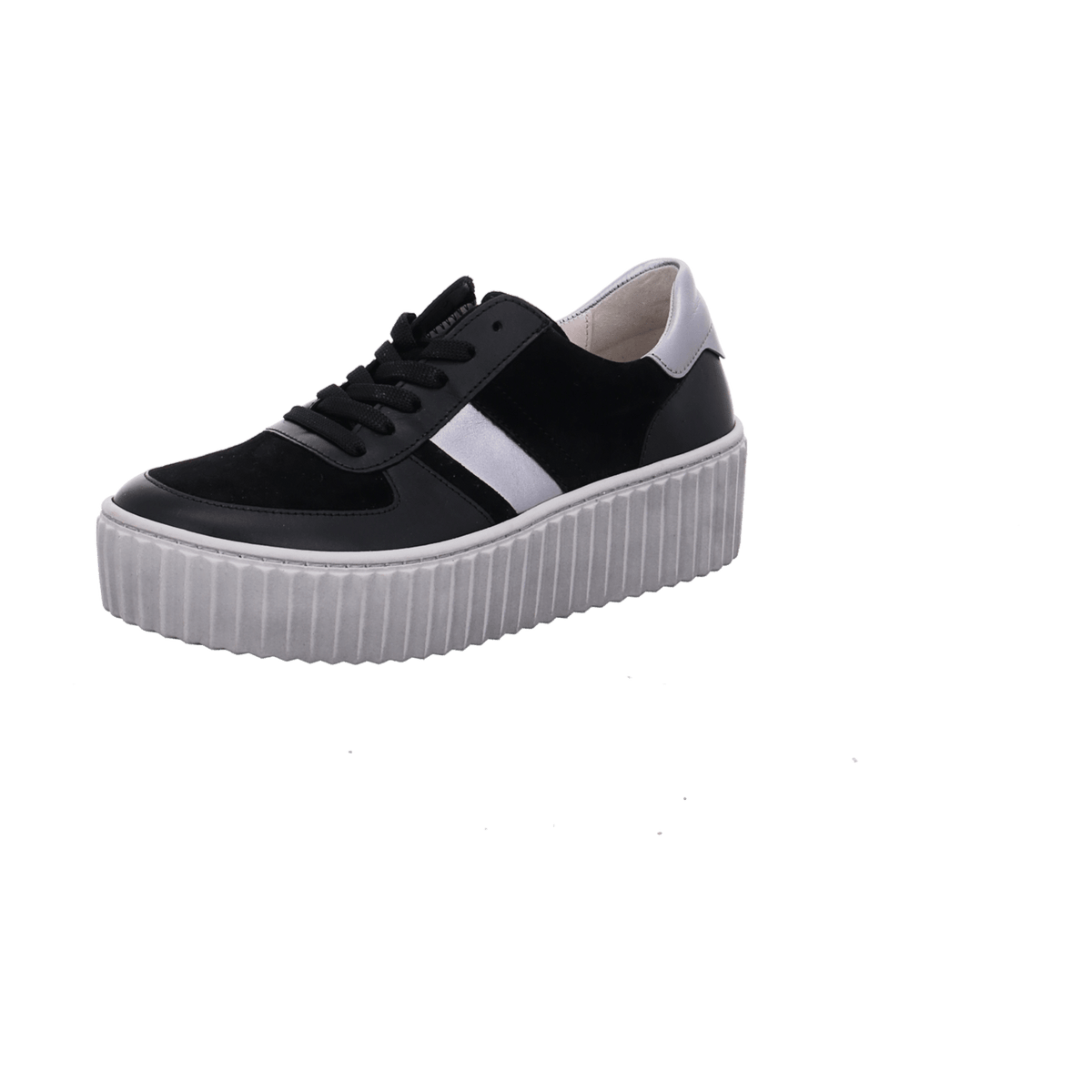 Gabor Women's Low-Top Sneakers Black Leather with Removable Footbed