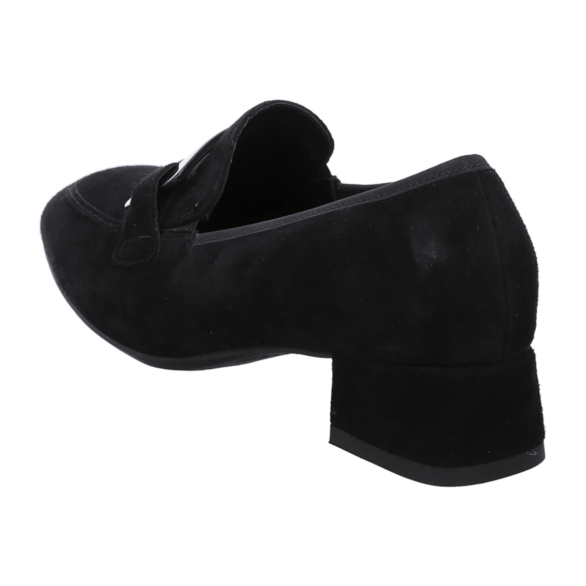 ARA GRAZ Women's Velour Leather Pumps Black Square Toe Slip-On - Bartel-Shop