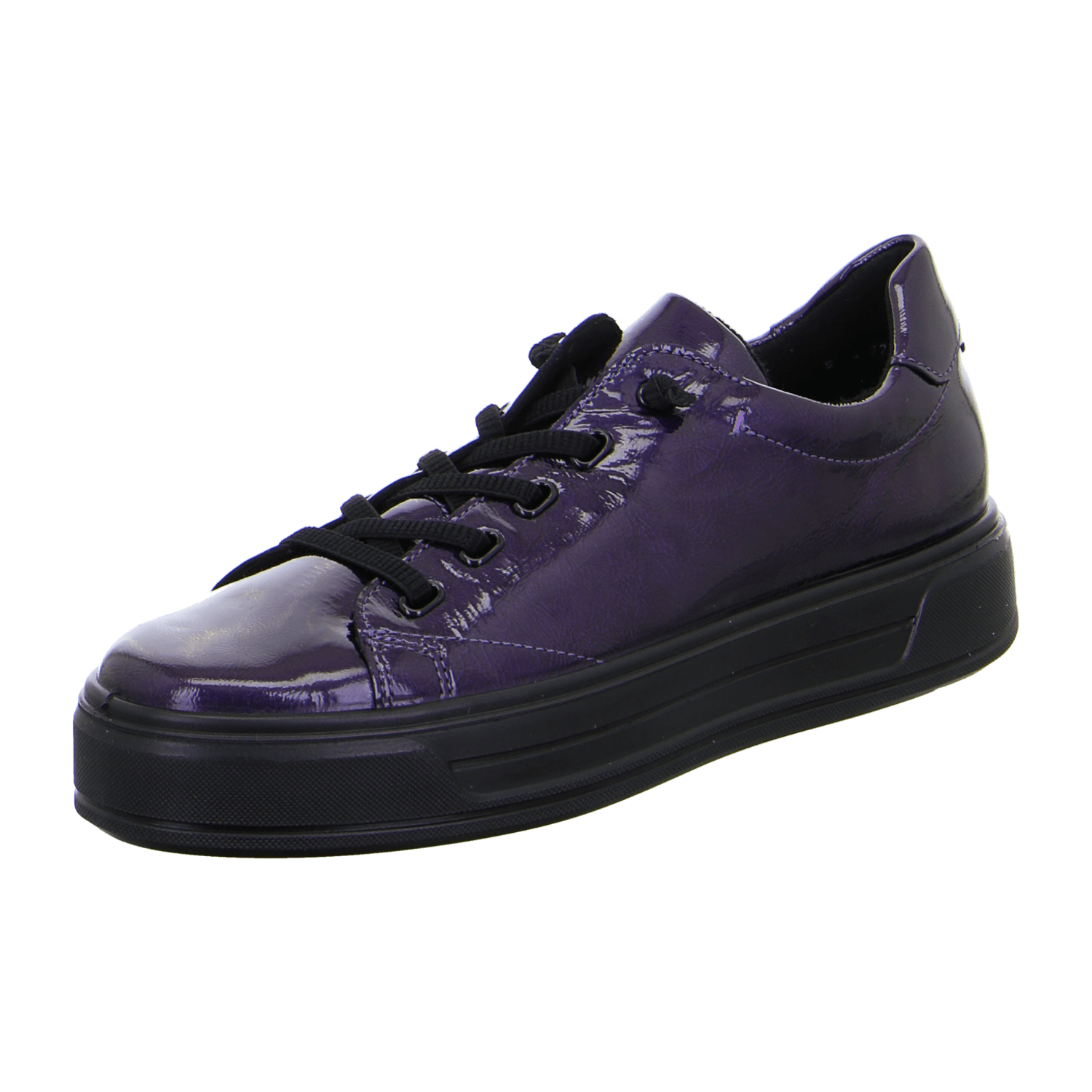 ARA Canberra Women's Sneakers in Purple Patent Leather with Lace-Up Closure and Textile Lining - Bartel-Shop