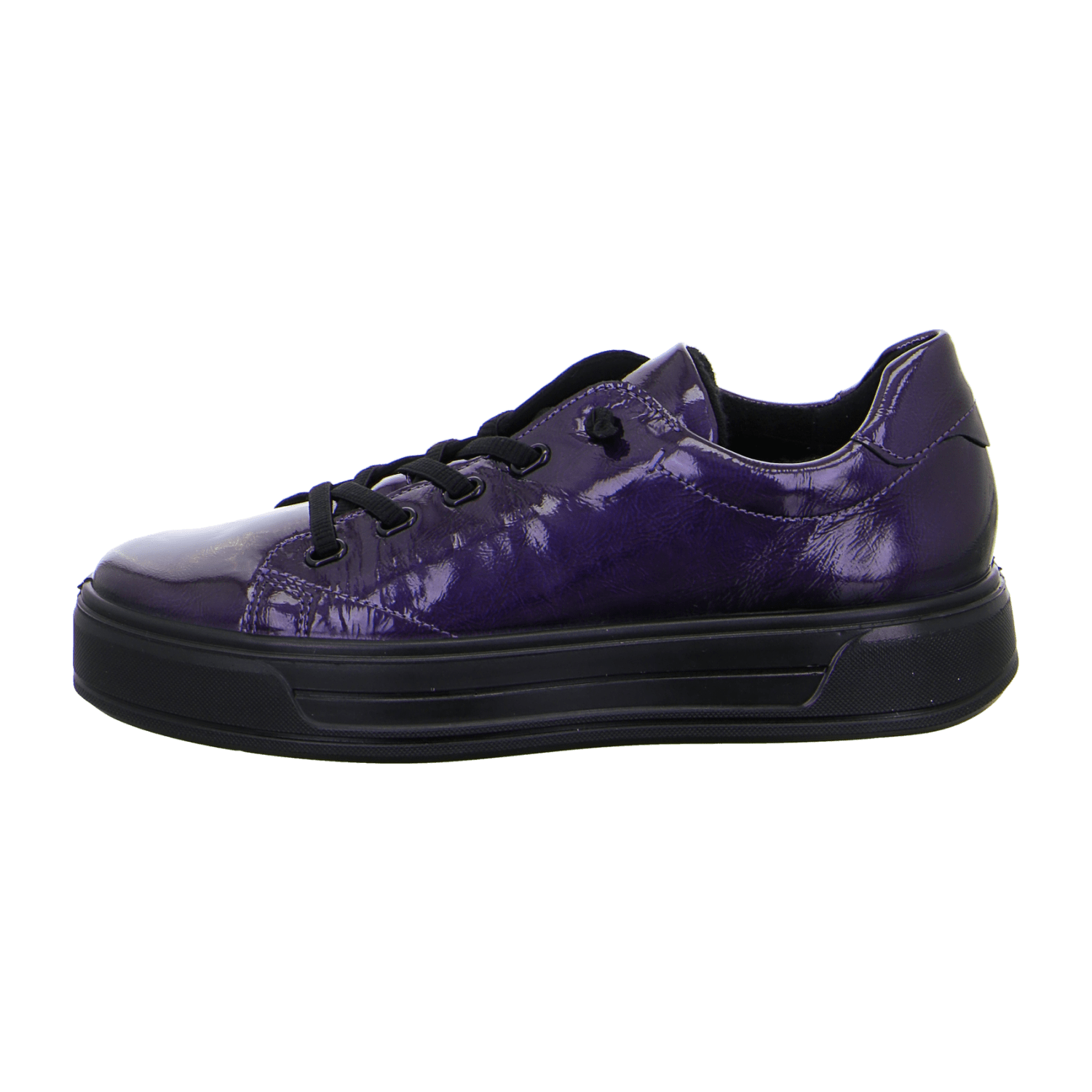 ARA Canberra Women's Sneakers in Purple Patent Leather with Lace-Up Closure and Textile Lining - Bartel-Shop