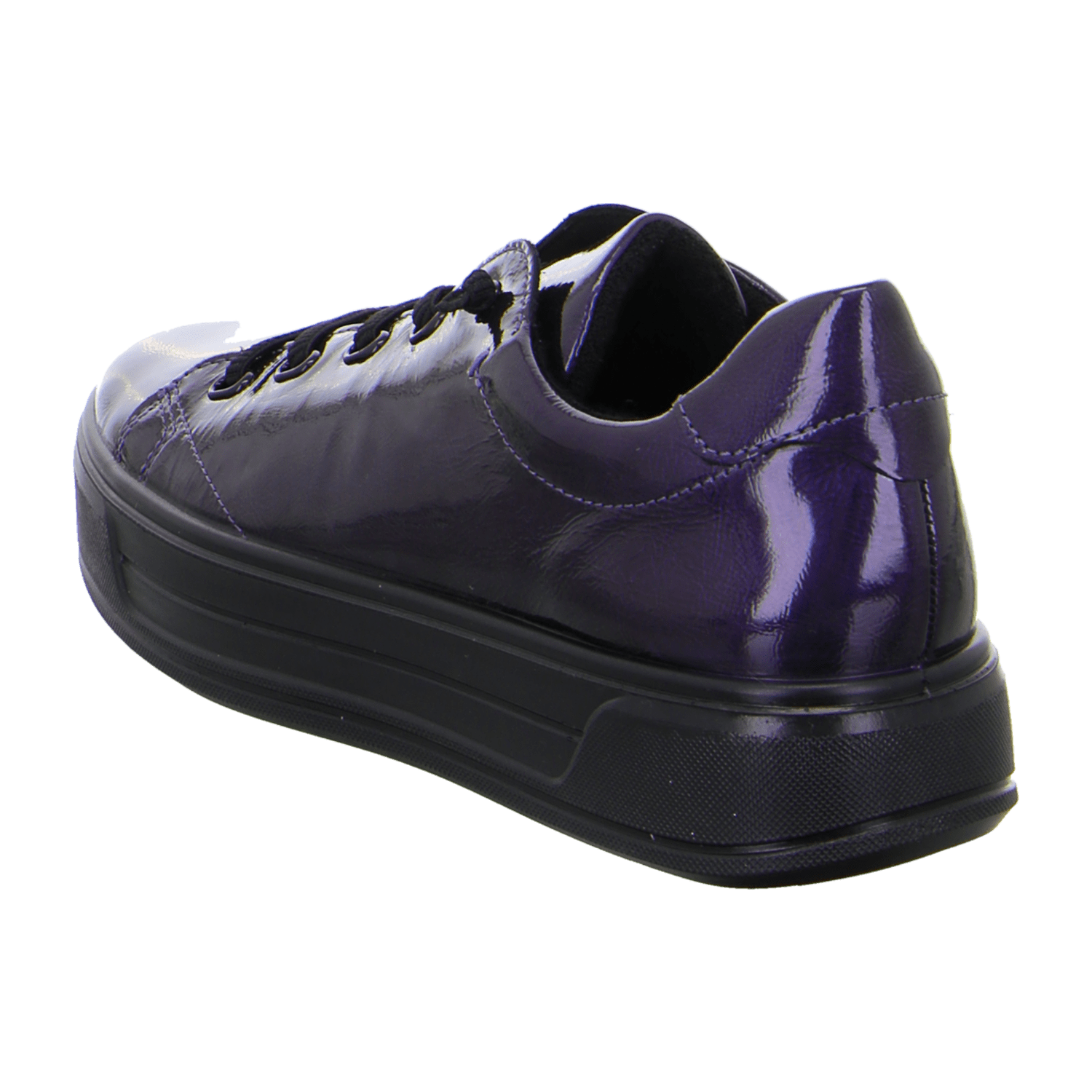 ARA Canberra Women's Sneakers in Purple Patent Leather with Lace-Up Closure and Textile Lining - Bartel-Shop