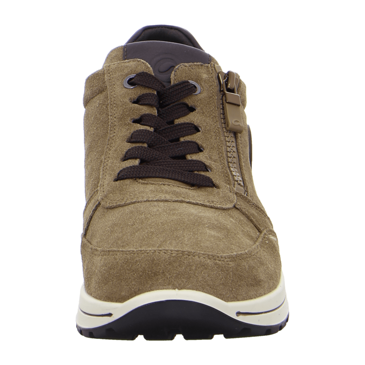 ARA MATTEO Men's Velour Leather Sneakers in Beige with Lace-Up Closure
