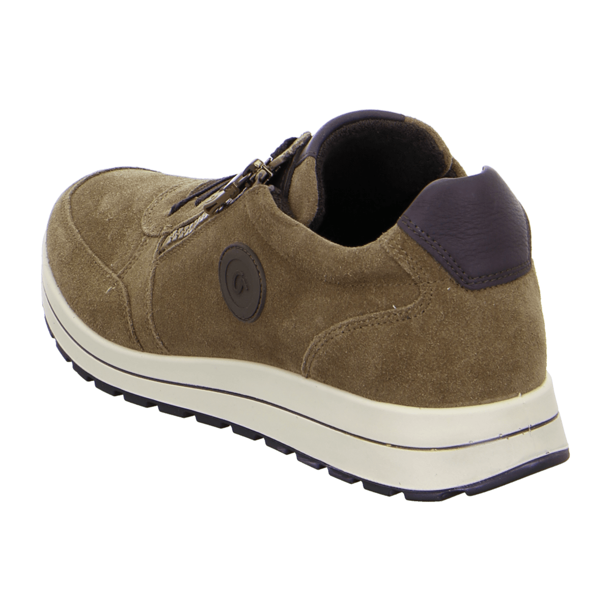 ARA MATTEO Men's Velour Leather Sneakers in Beige with Lace-Up Closure