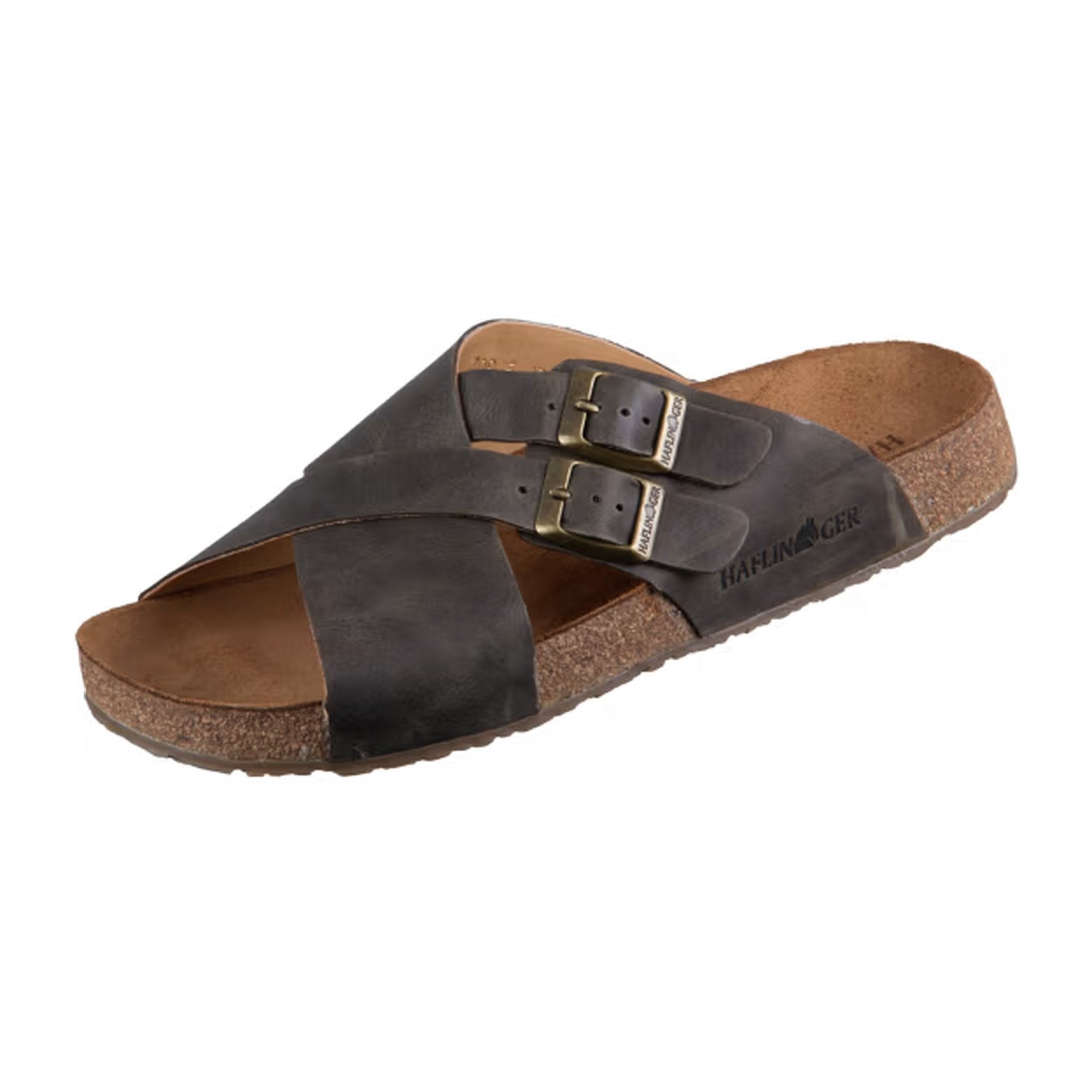 Haflinger Bio Amiga Sandals Womens Mens Slides Khaki Olive Green Leather New