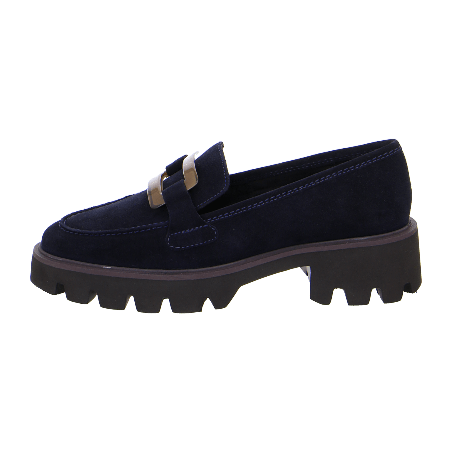 ARA Women's Velour Leather Slipper Oxford in Blue with Leather Lining and EVA Sole