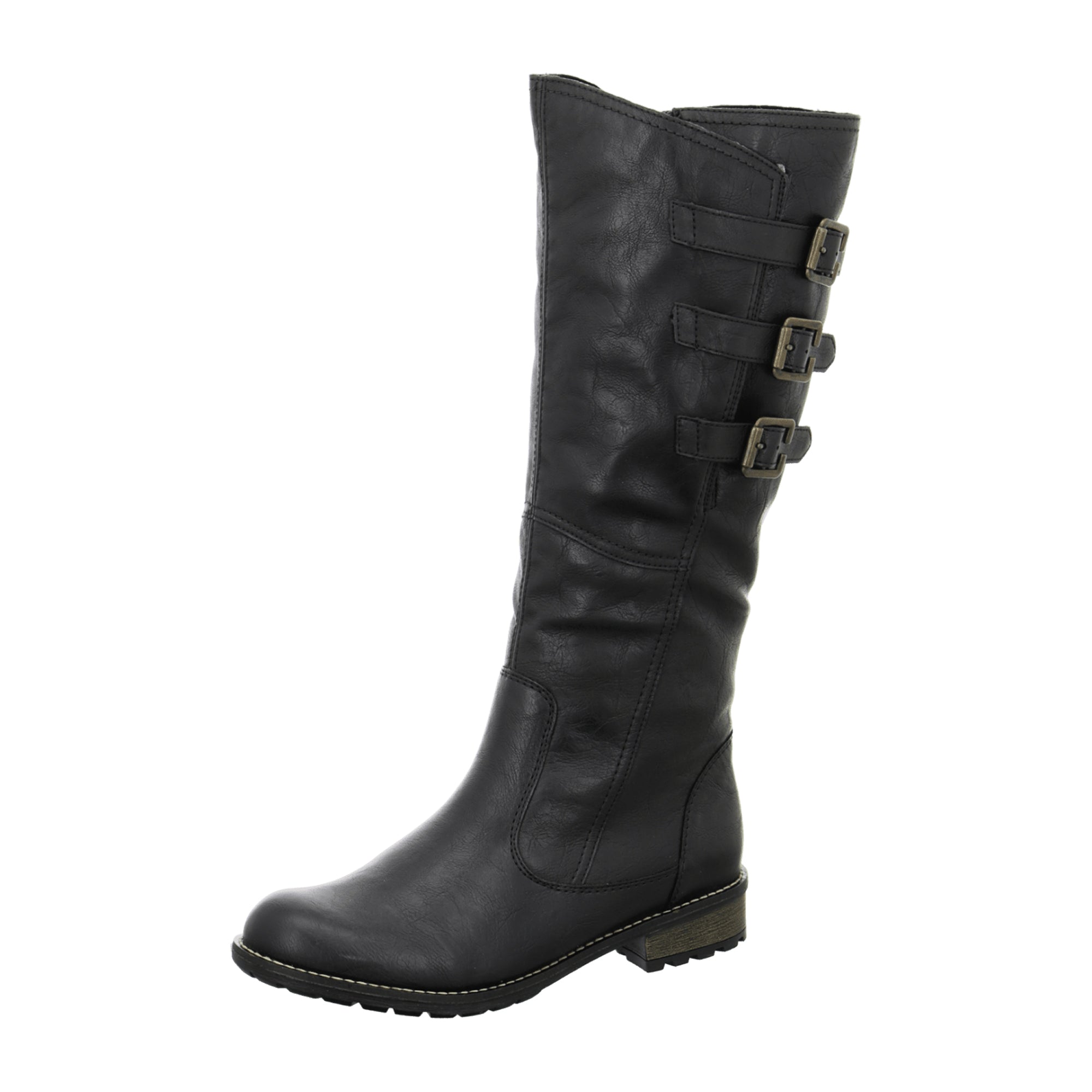 Remonte Women's Black Winter Boots with Lambswool Lining and Adjustable Shaft
