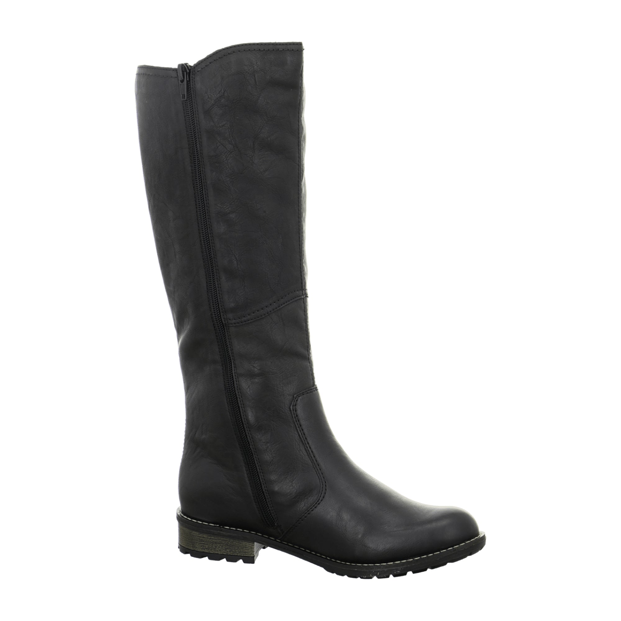 Remonte Women's Black Winter Boots with Lambswool Lining and Adjustable Shaft