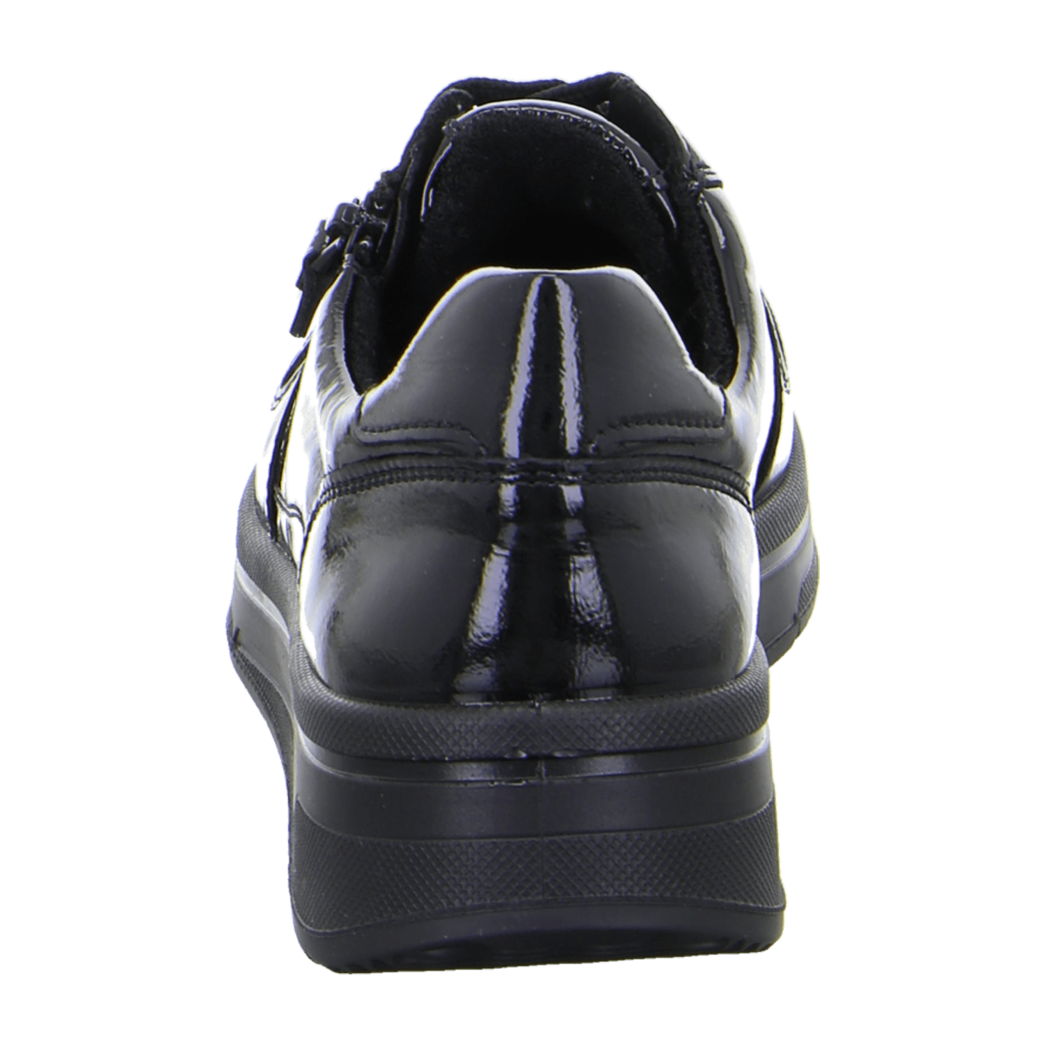 ARA Women's Sapporo Sneakers in Black Patent Leather with Lace-Up Closure and Round Toe - Bartel-Shop