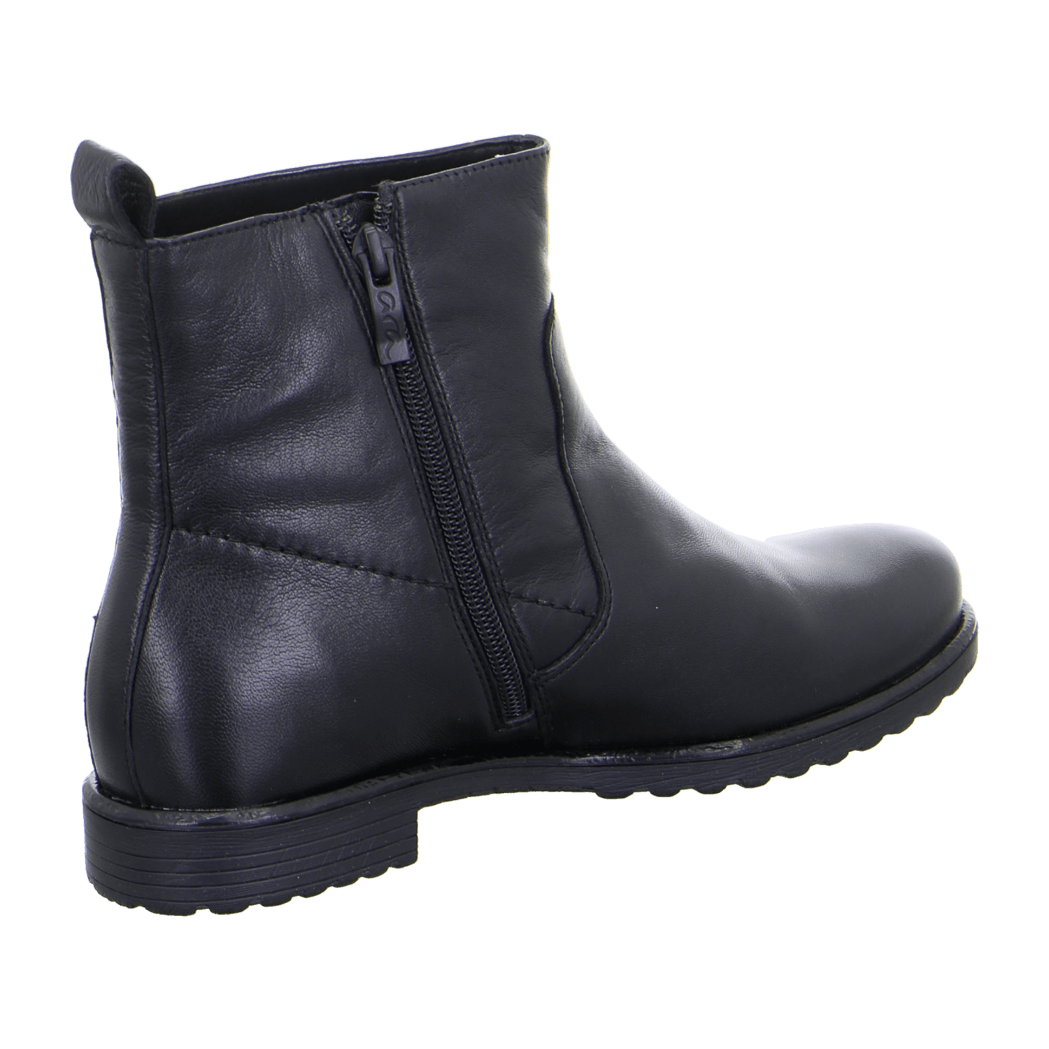 ARA Women's Boots in Black Smooth Leather Classic Pull-On Boot with Round Toe