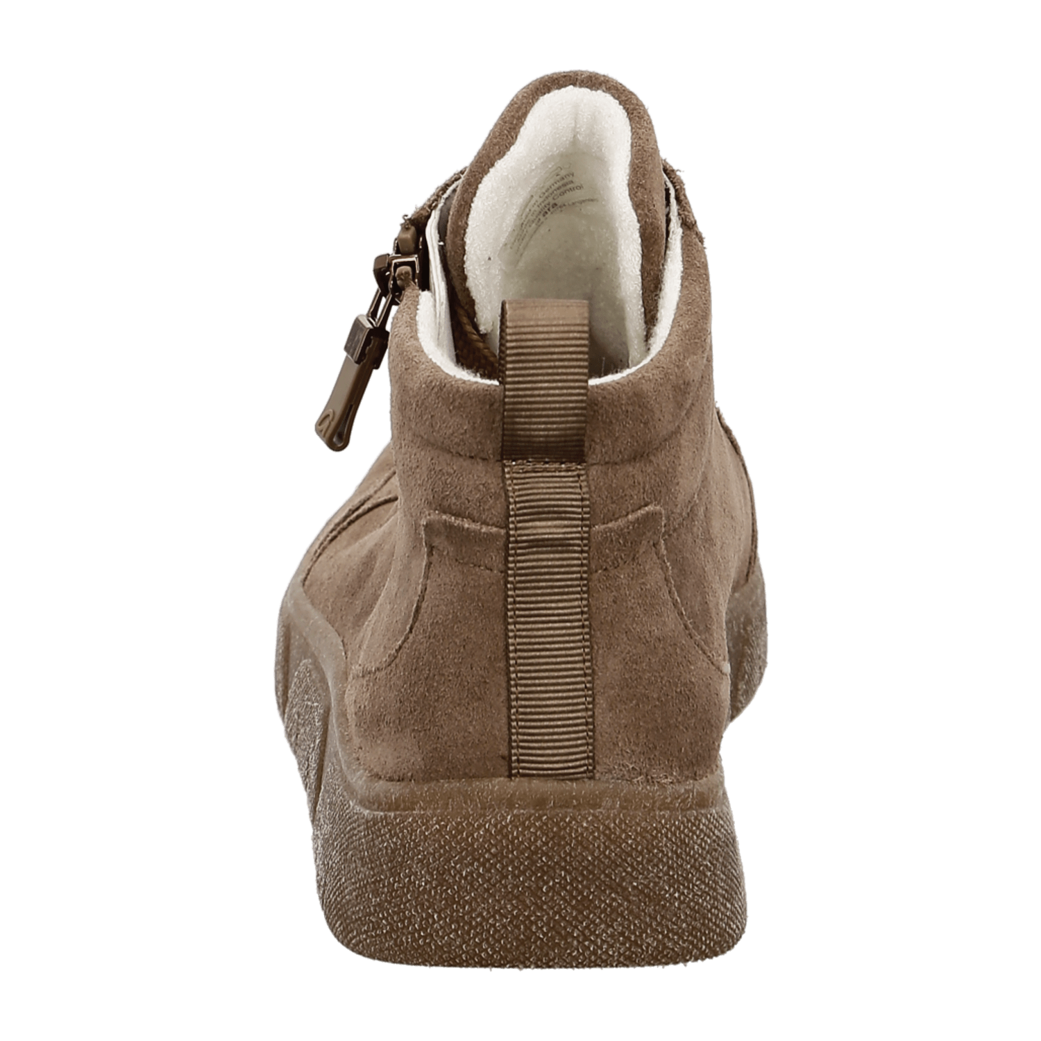 ARA Rom Sport Women's Velour Leather Ankle Boots with Zipper in Brown