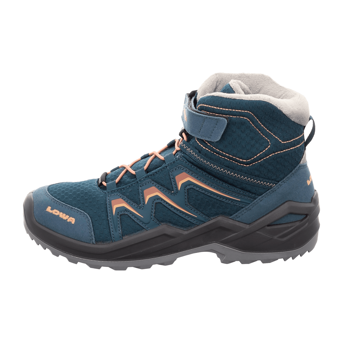 LOWA Maddox Warm GTX Mid JR Kids Boots Petrol Rose Waterproof