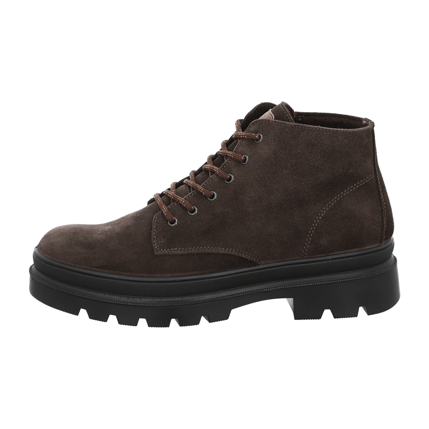 ARA Fredo Men's Brown Nubuck Leather Lace-Up Boots Classic Round Toe