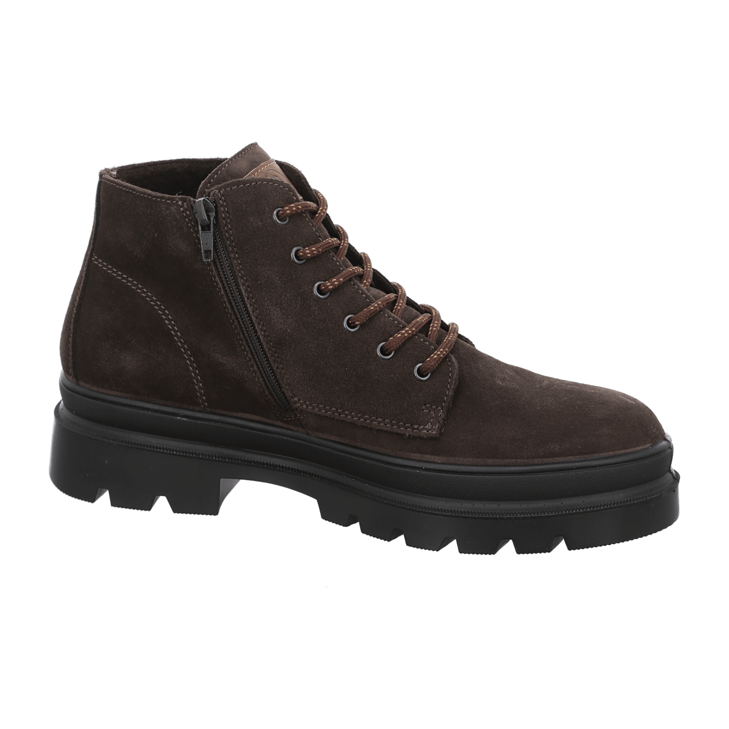 ARA Fredo Men's Brown Nubuck Leather Lace-Up Boots Classic Round Toe