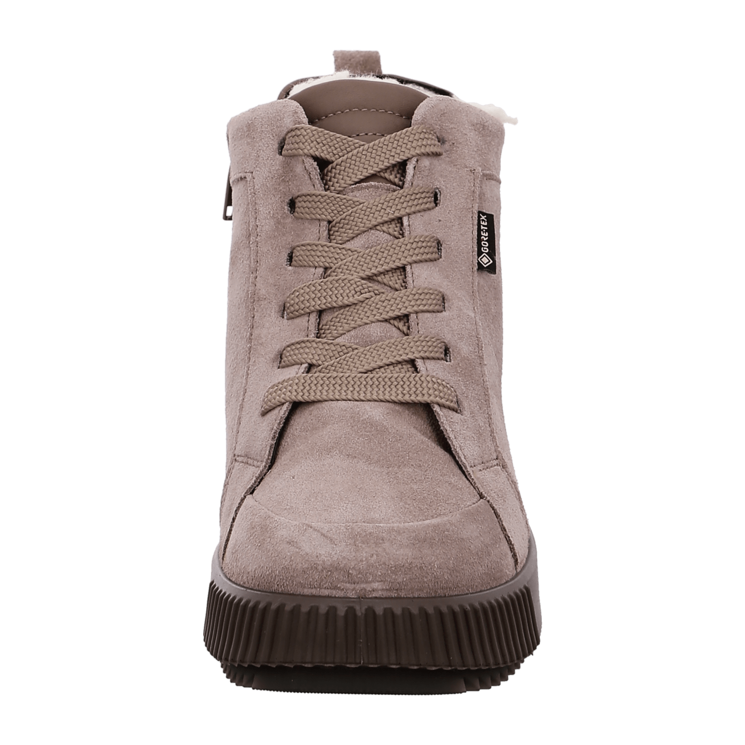 Ara DAVOS Sporty Textured Warm Ankle Boots for Women, Sneaker Style, Waterproof Velour Leather, Lace-Up, Grey - Bartel-Shop