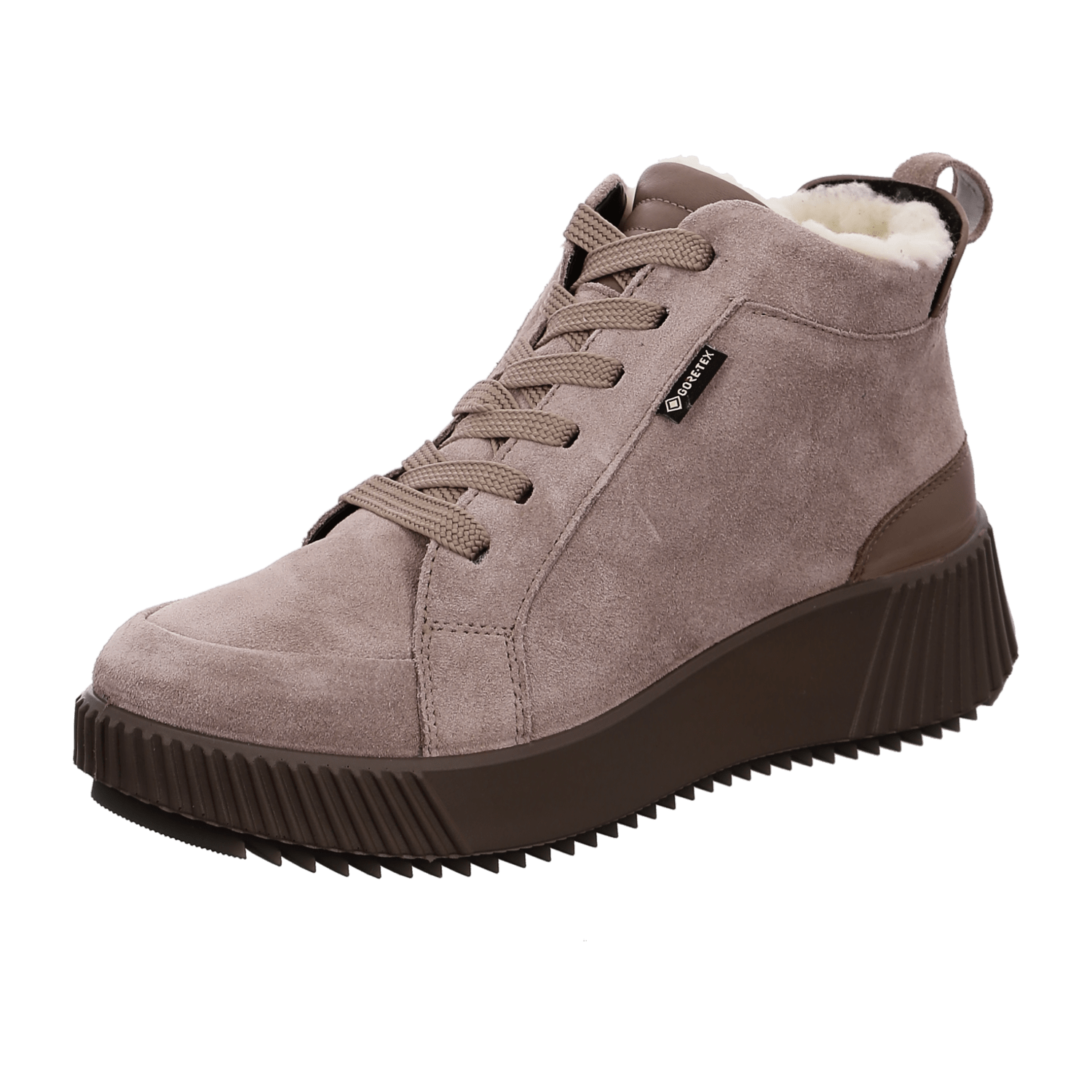 Ara DAVOS Sporty Textured Warm Ankle Boots for Women, Sneaker Style, Waterproof Velour Leather, Lace-Up, Grey