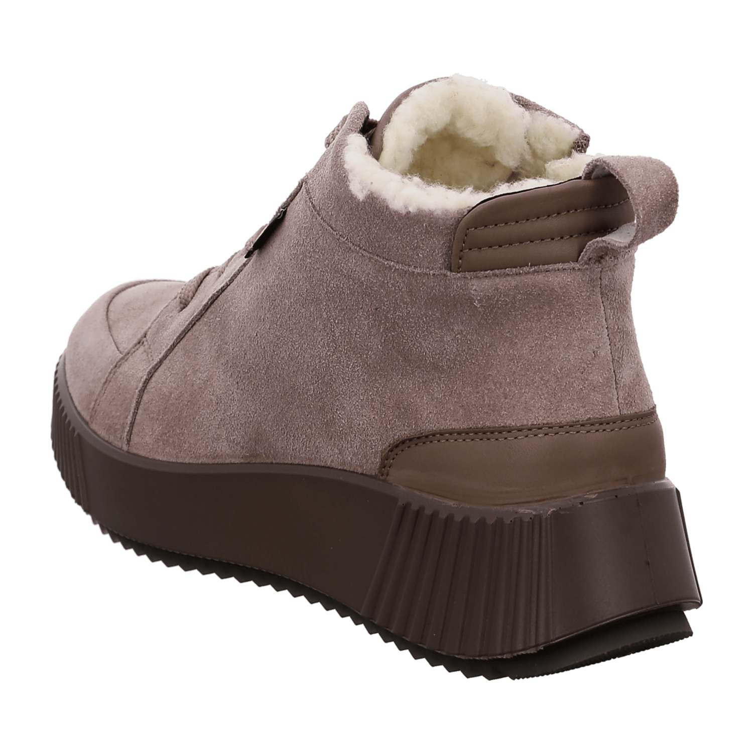 Ara DAVOS Sporty Textured Warm Ankle Boots for Women, Sneaker Style, Waterproof Velour Leather, Lace-Up, Grey - Bartel-Shop