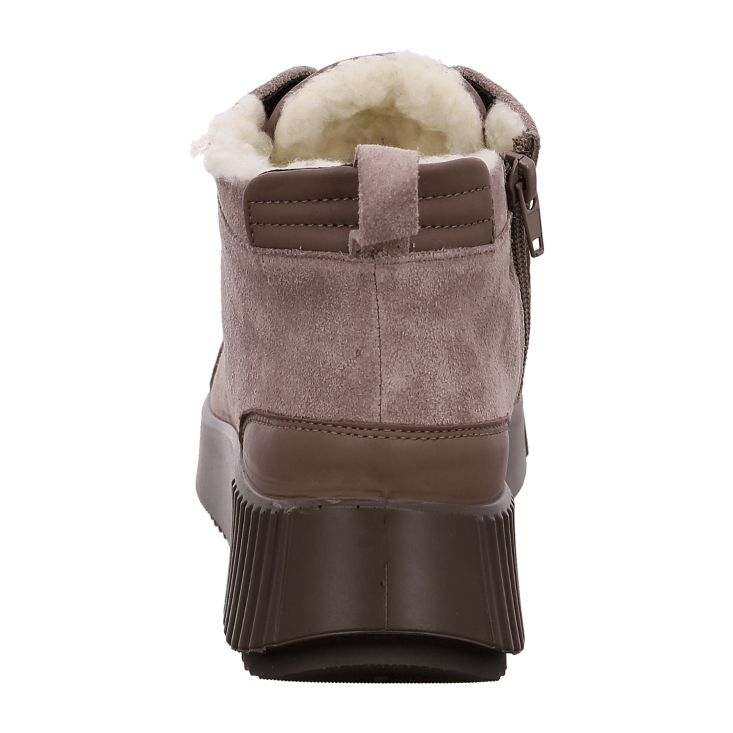 Ara DAVOS Sporty Textured Warm Ankle Boots for Women, Sneaker Style, Waterproof Velour Leather, Lace-Up, Grey - Bartel-Shop