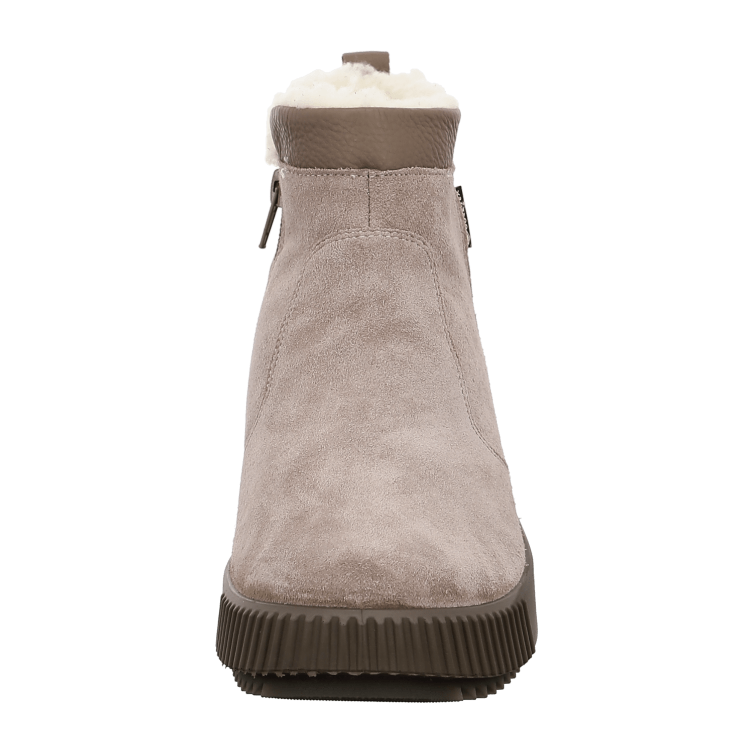 ARA Women's Davos Ankle Boot in Grey Moon Velvet Leather with Zipper Classic Boots