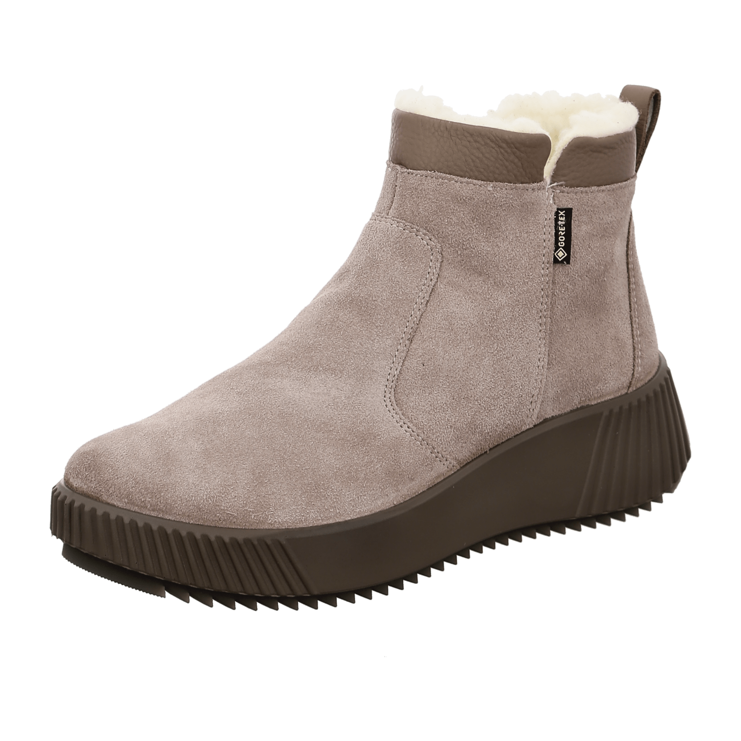 ARA Women's Davos Ankle Boot in Grey Moon Velvet Leather with Zipper Classic Boots