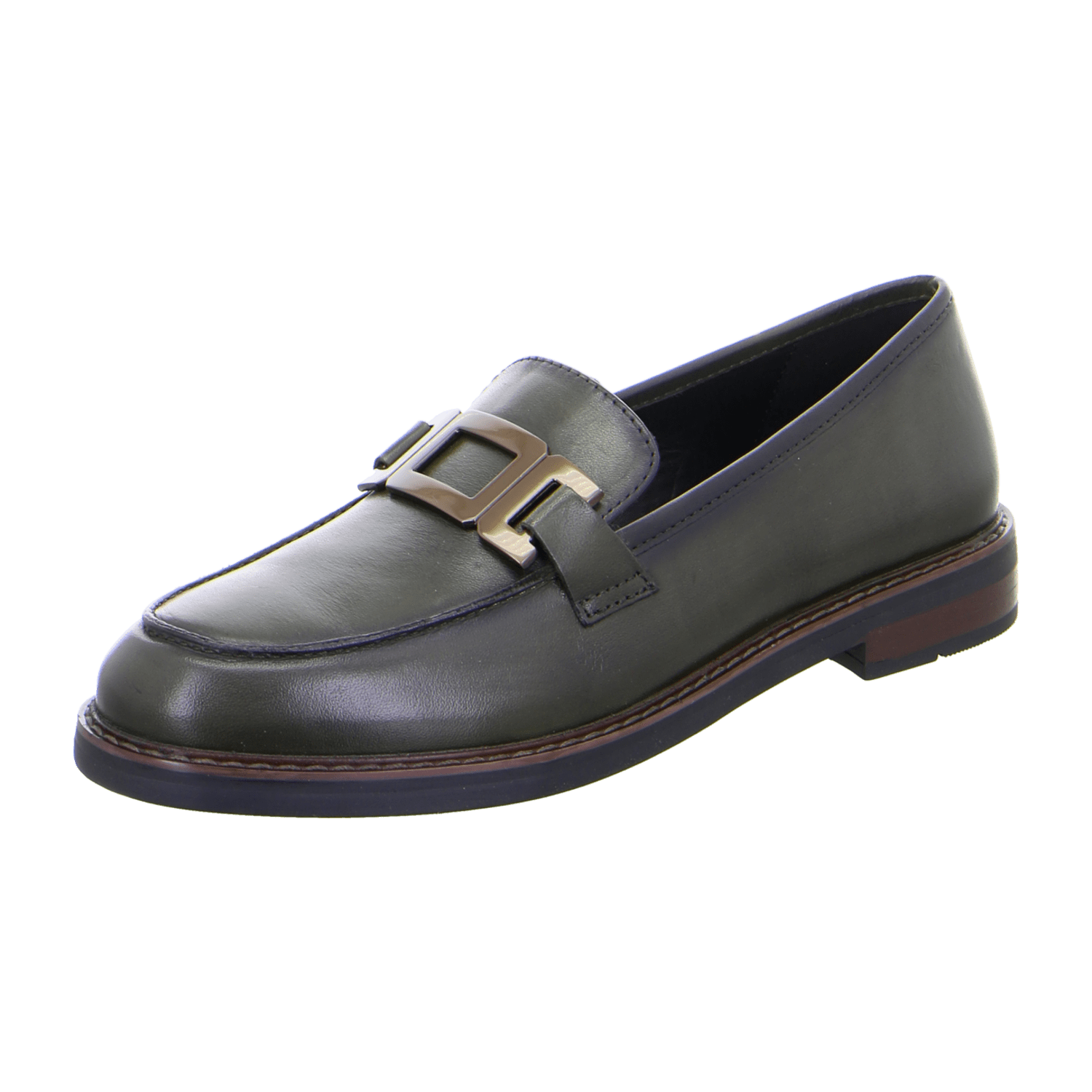 ARA Women's Kent Slipper in Smooth Leather Olive - Pull-On Loafers with Leather Lining - Bartel-Shop