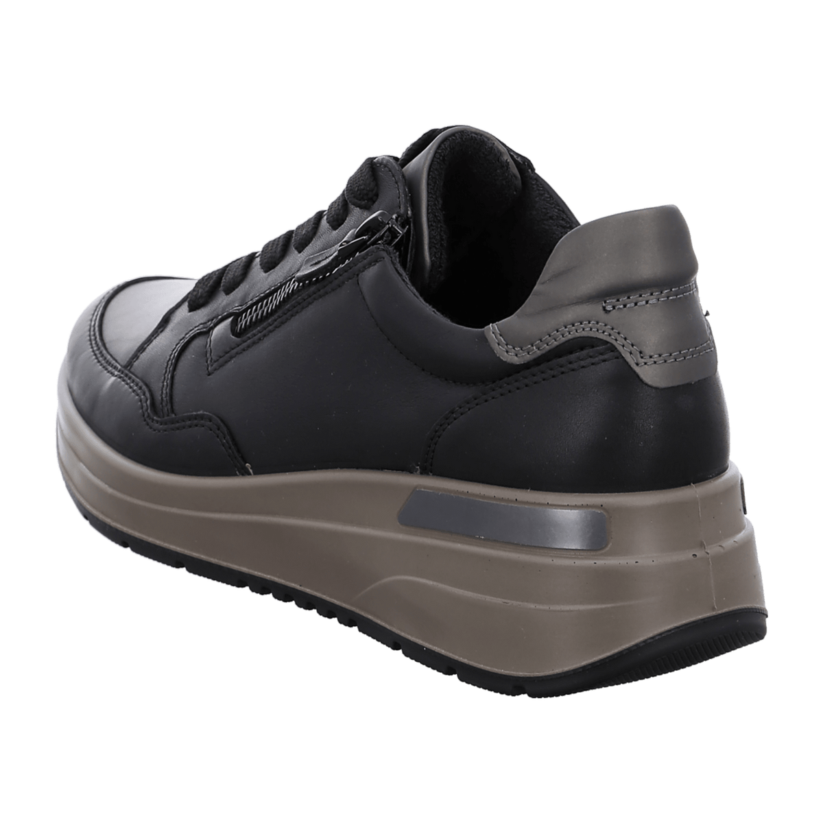 ARA Garda Women's Sneakers in Black Smooth Leather with Lace-Up Closure and Textile Lining - Bartel-Shop