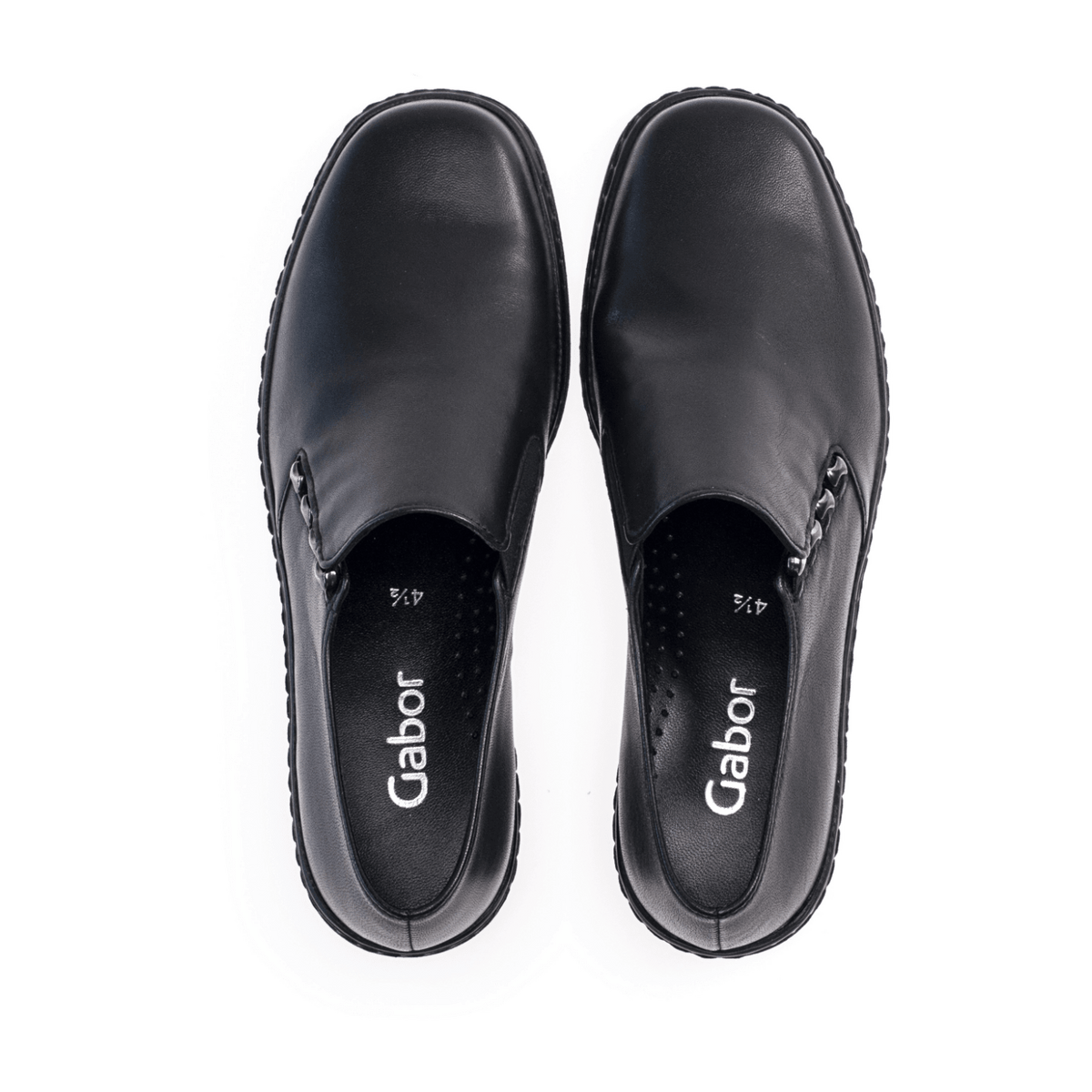 Gabor Sport Women's Loafers Black Leather - Moccasins