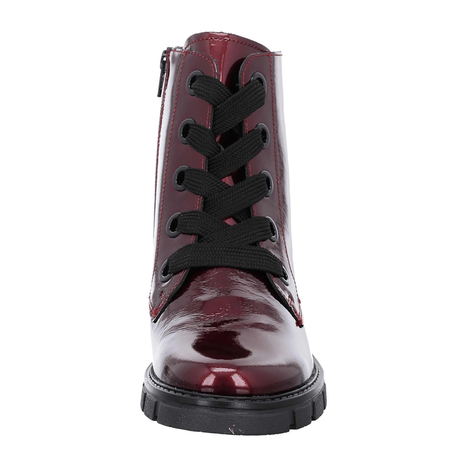 ARA DOVER Women's Ankle Boots in Red Patent Leather with Zipper Classic Style