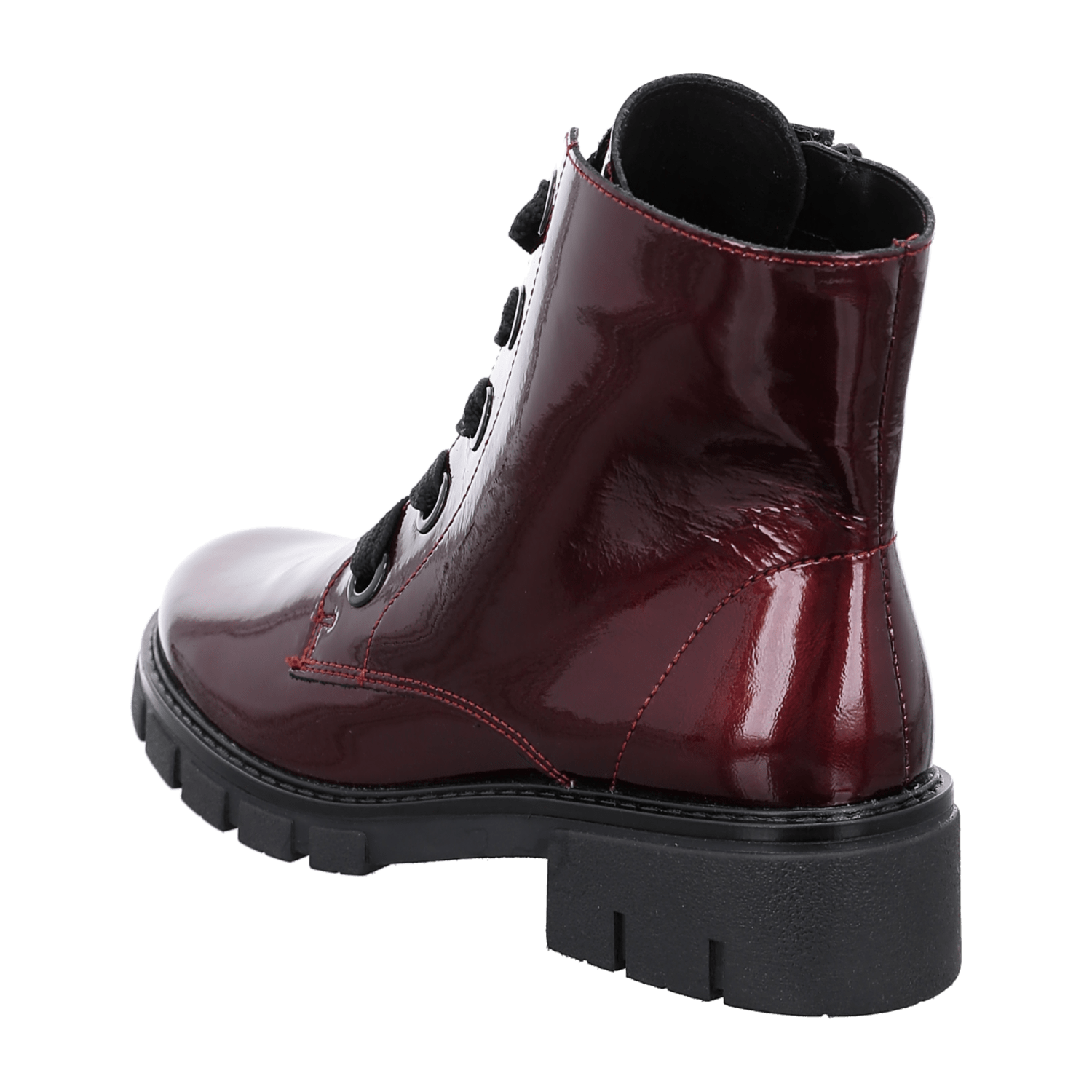 ARA DOVER Women's Ankle Boots in Red Patent Leather with Zipper Classic Style
