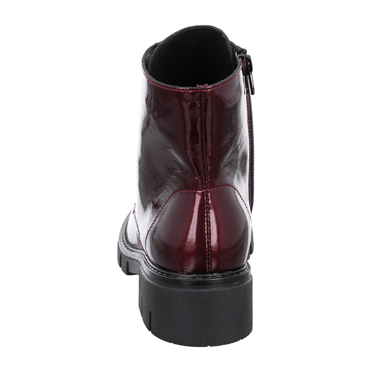 ARA DOVER Women's Ankle Boots in Red Patent Leather with Zipper Classic Style