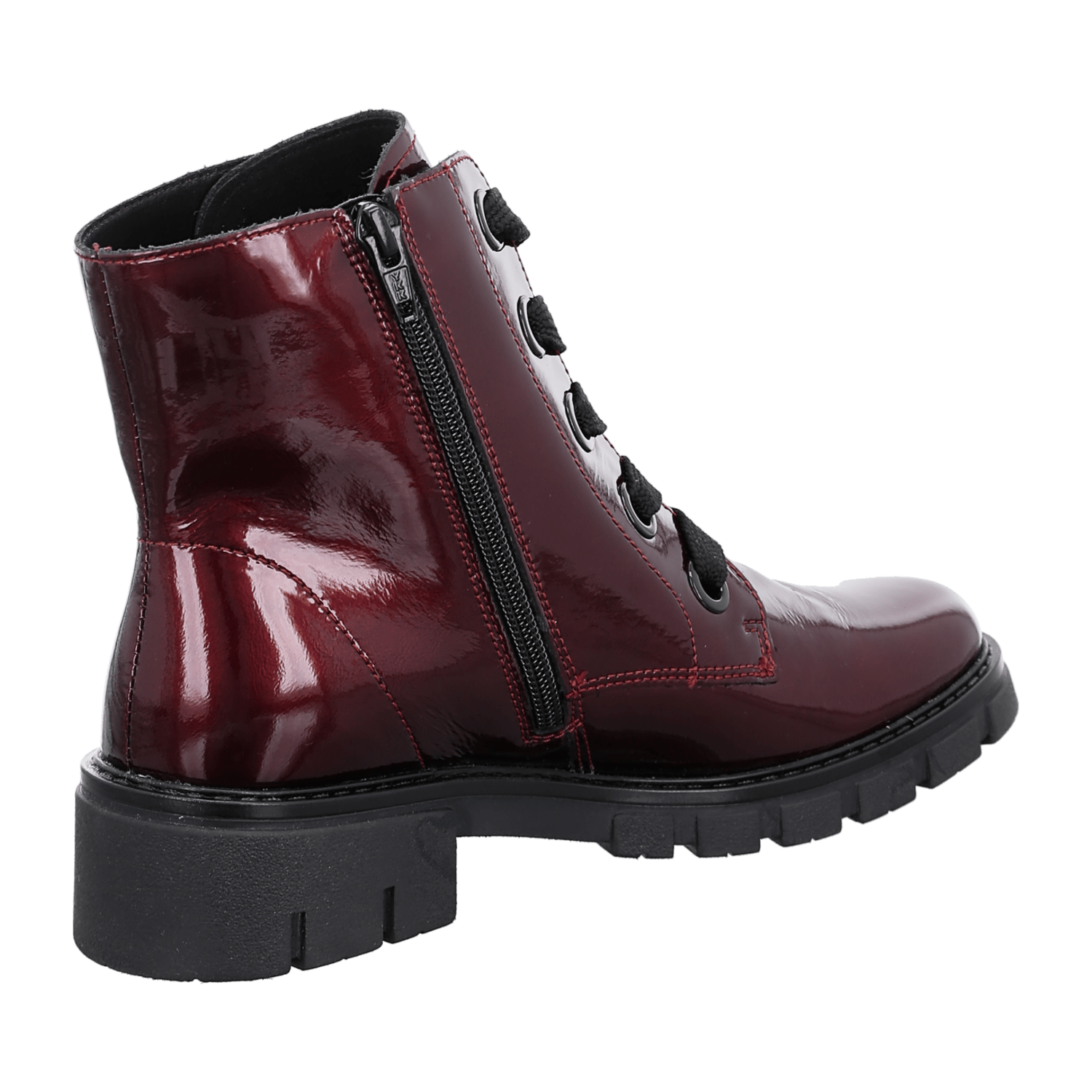 ARA DOVER Women's Ankle Boots in Red Patent Leather with Zipper Classic Style