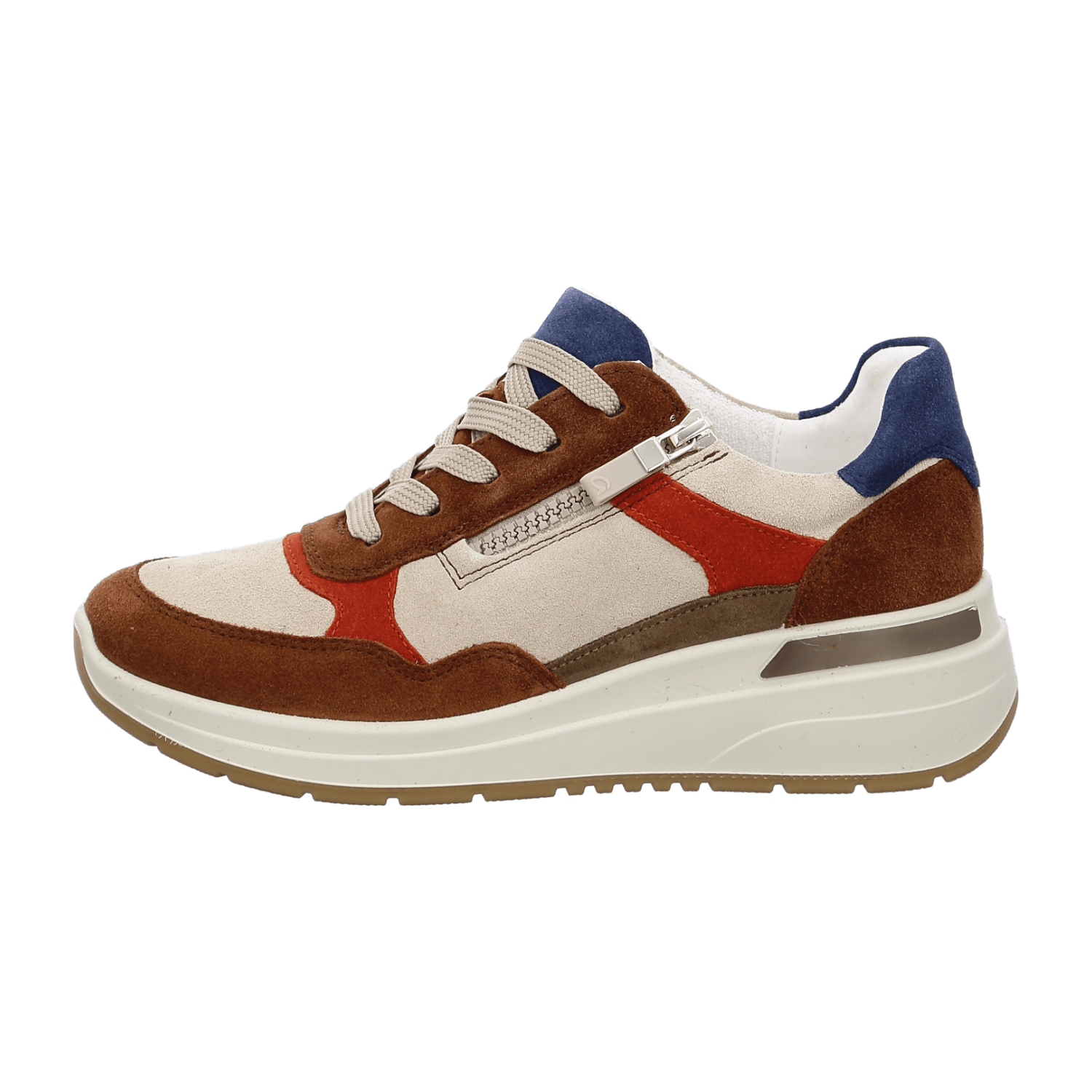 ARA GARDA Women's Sneakers in Multicolor Suede with Lace-Up Closure and Round Toe