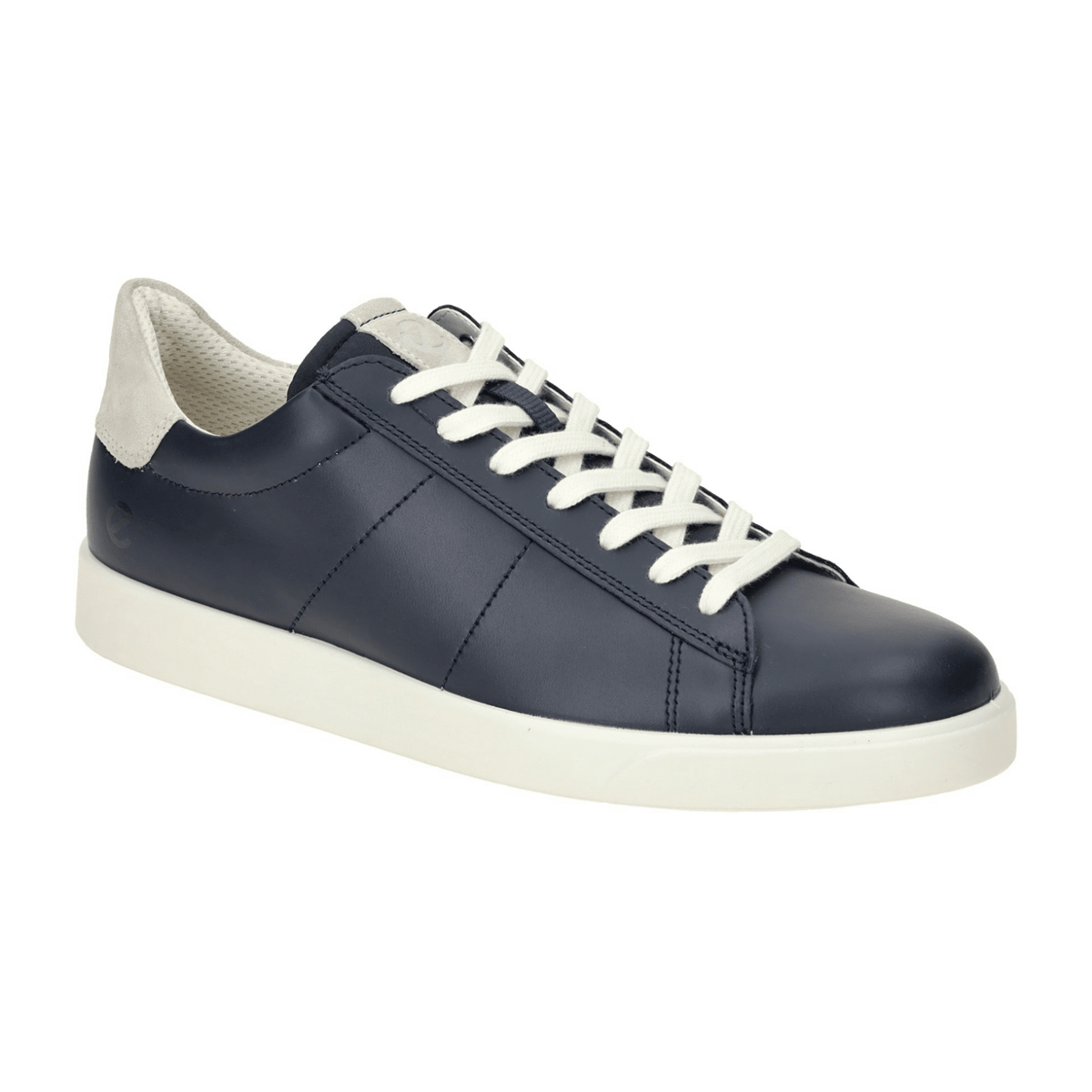 ECCO Street Lite Men's Sneakers - Lightweight Blue Leather Lace-Up Shoes