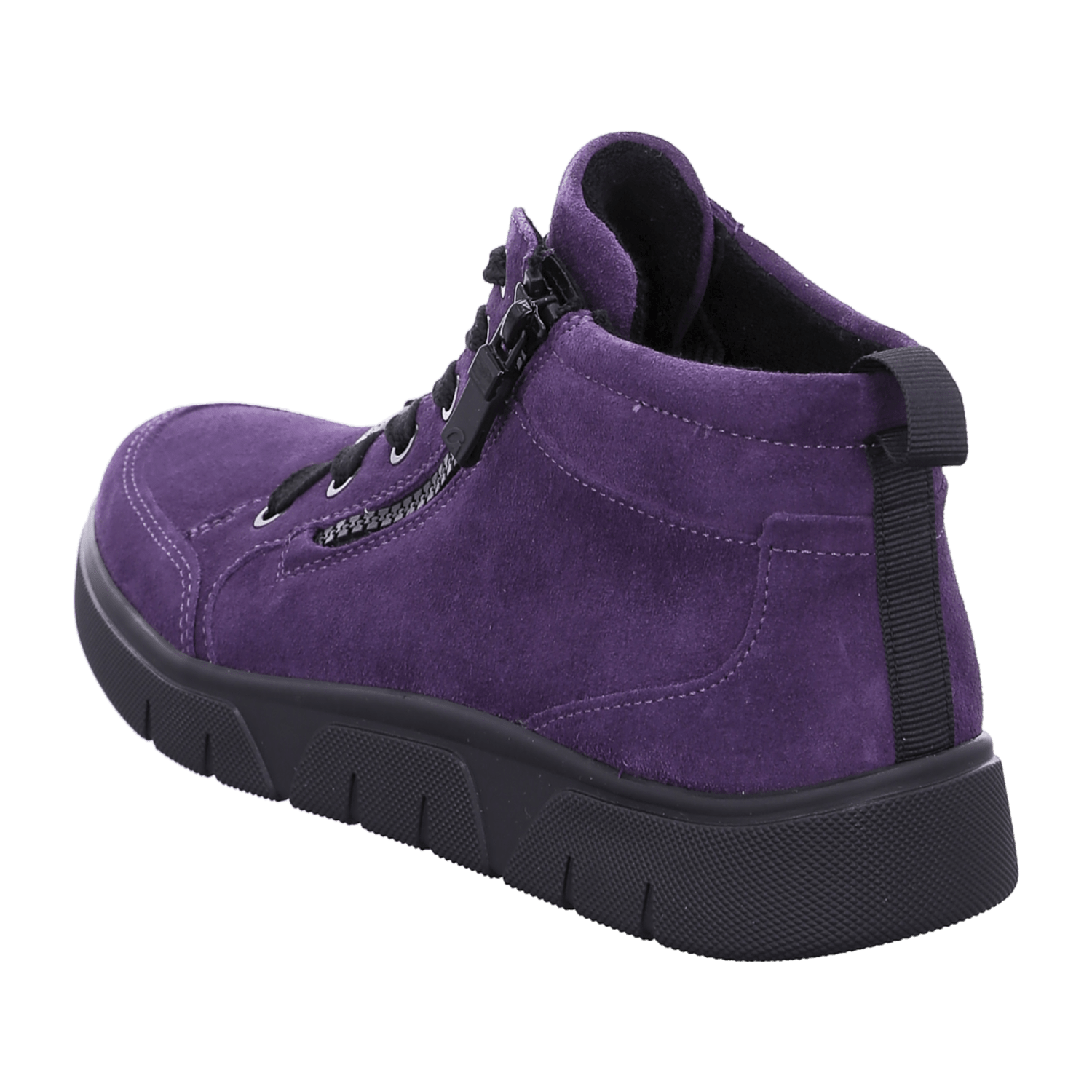 ARA Rom-Sport Women's Purple Suede Lace-Up Ankle Boots - Sneaker Style