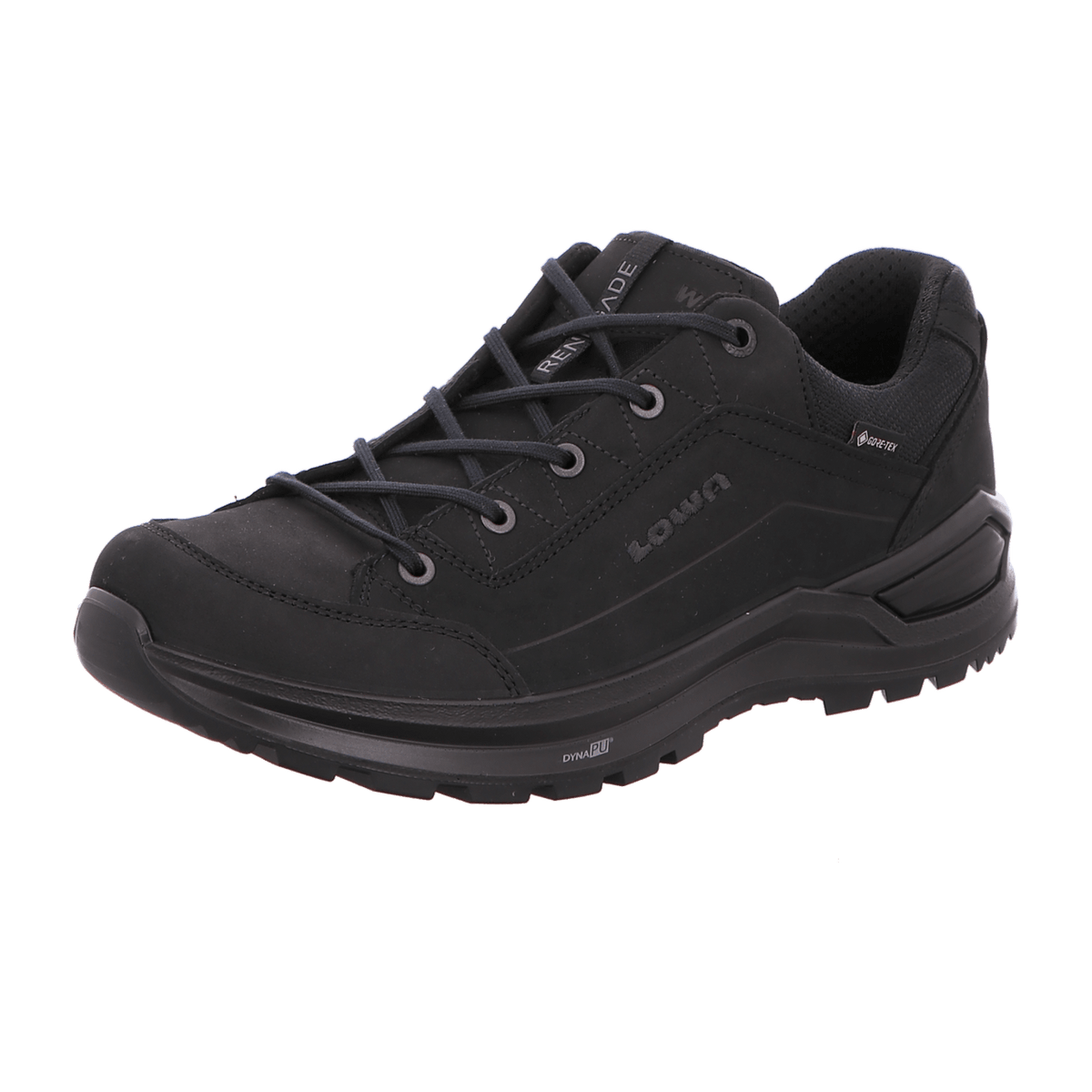 LOWA Renegade Evo GTX LO W Men's Low Hiking Shoes Black Nubuck Leather Waterproof